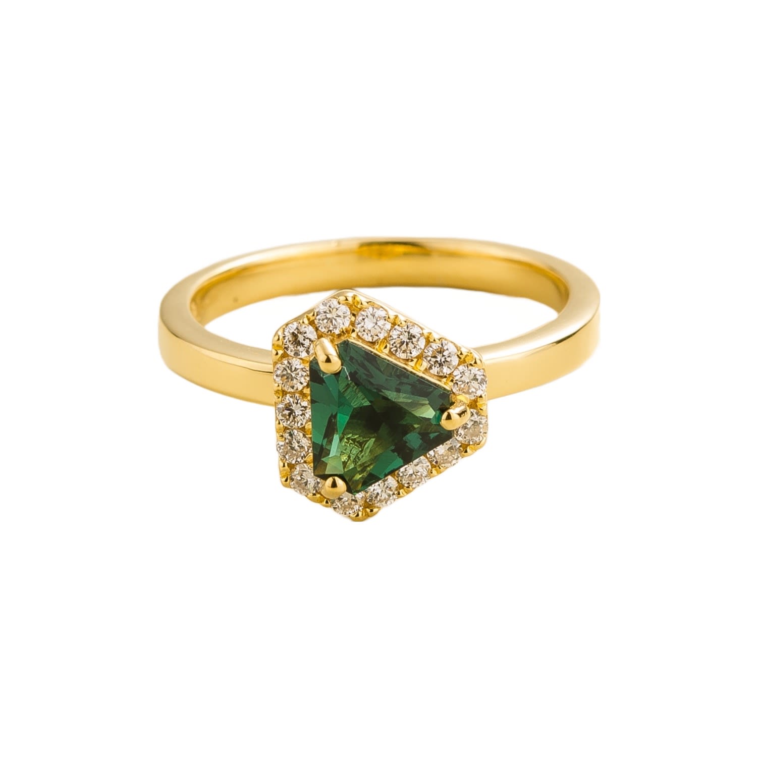 Diana Ring In Emerald And Diamond In Gold