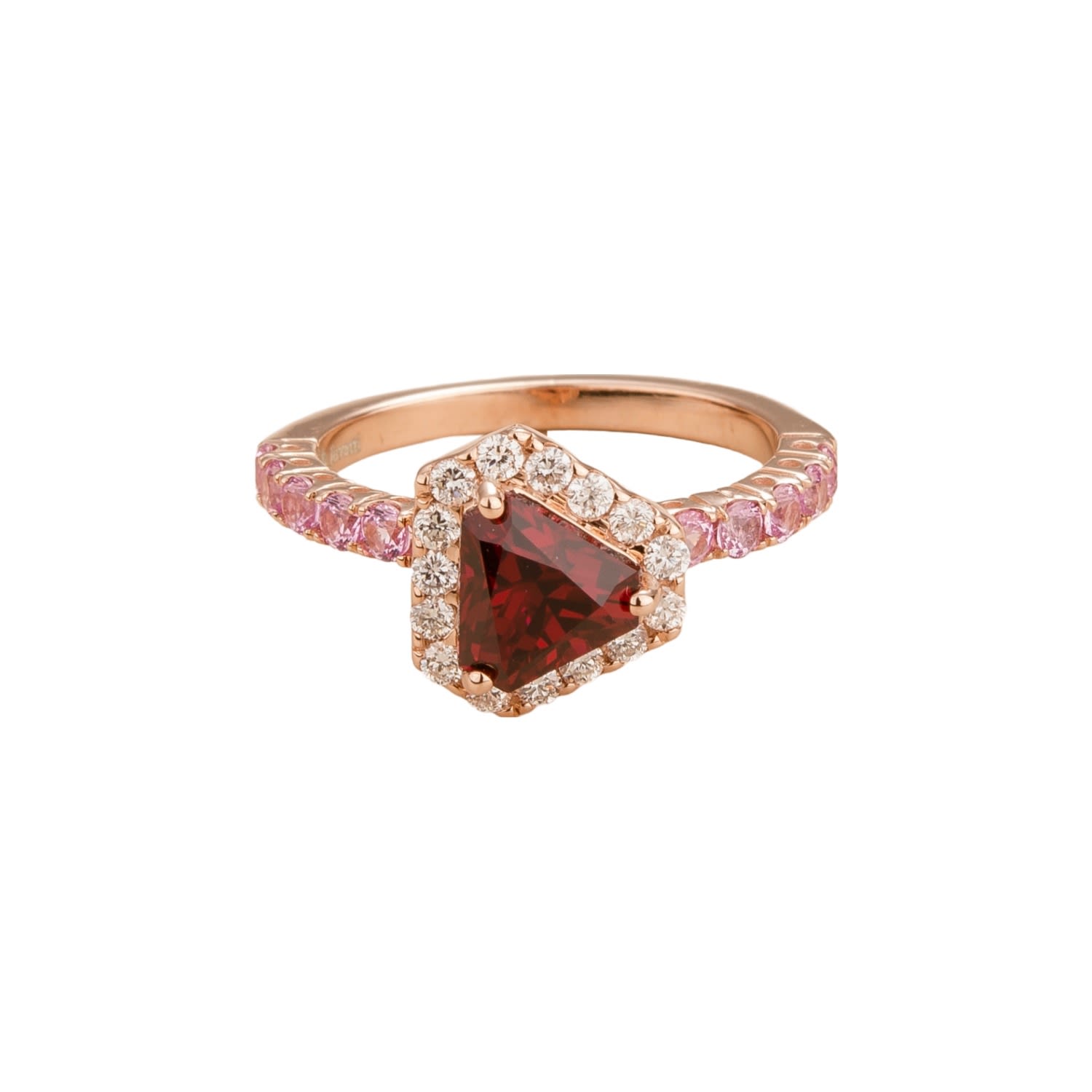 Diana Rose Gold Ring Ruby Diamonds & Pink Sapphires