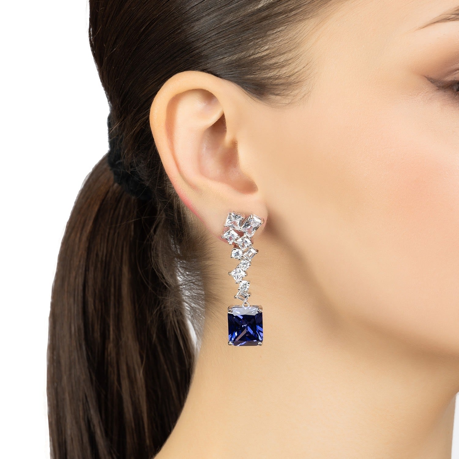 Diana Tanzanite Drop Earrings Silver