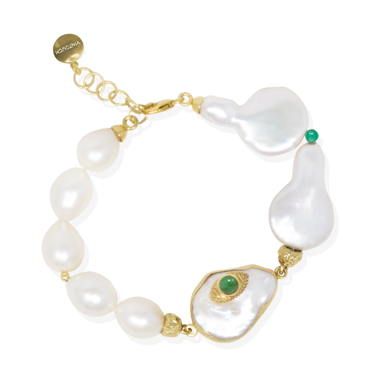 The Eye Gold-Plated Emerald & Pearl Bracelets