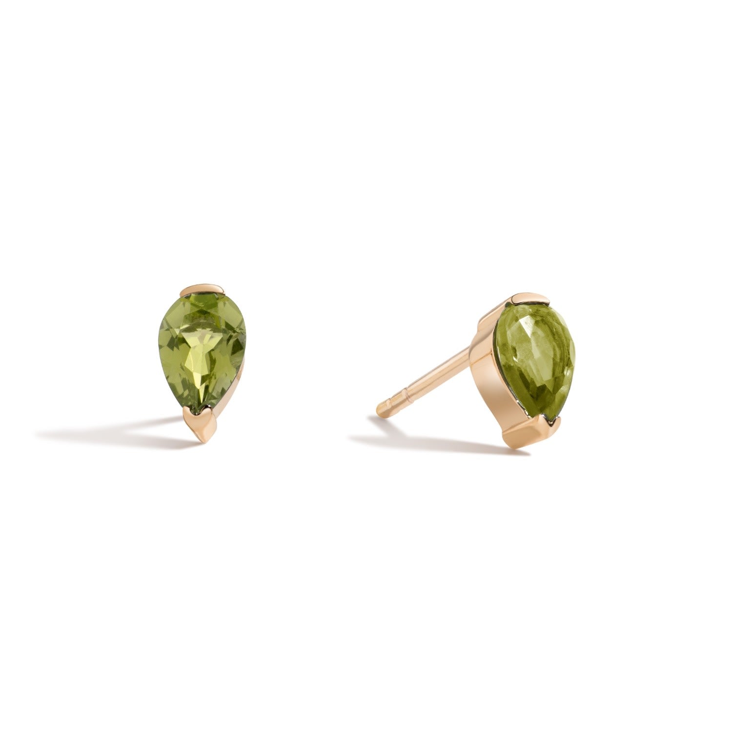 Dilly Dallying Earrings - 18K Gold Vermeil Peridot Birthstone Pear Stud Earrings