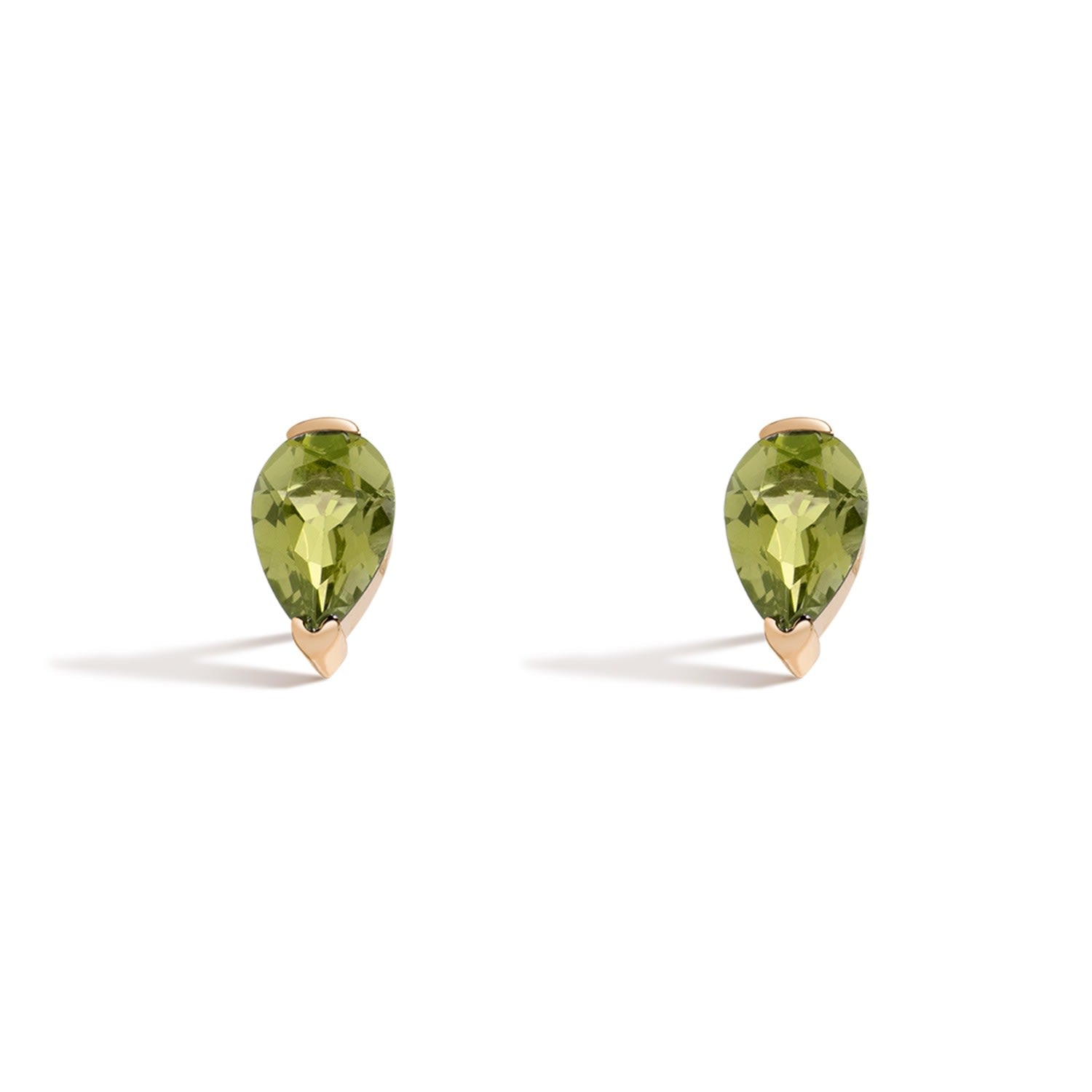 Dilly Dallying Earrings - 18K Gold Vermeil Peridot Birthstone Pear Stud Earrings