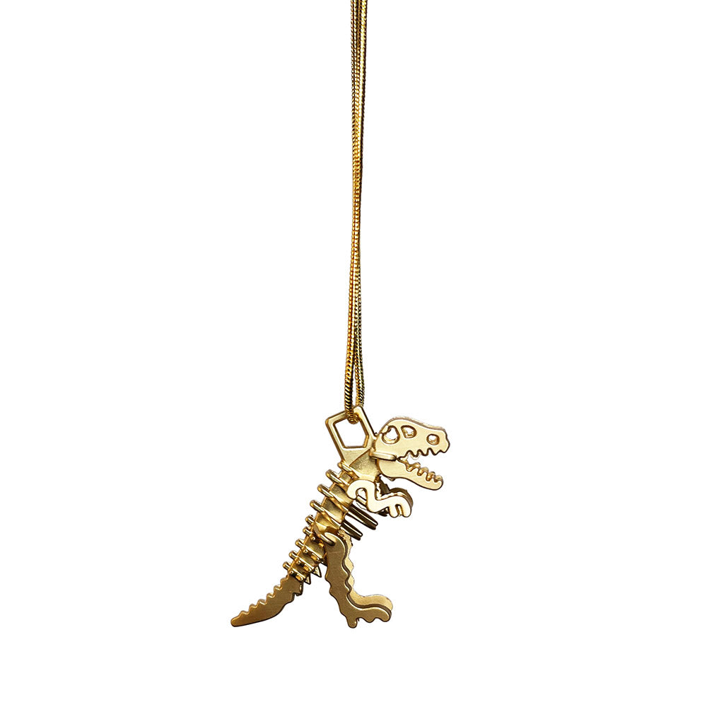 Dinosaur Fossil Gold Necklace