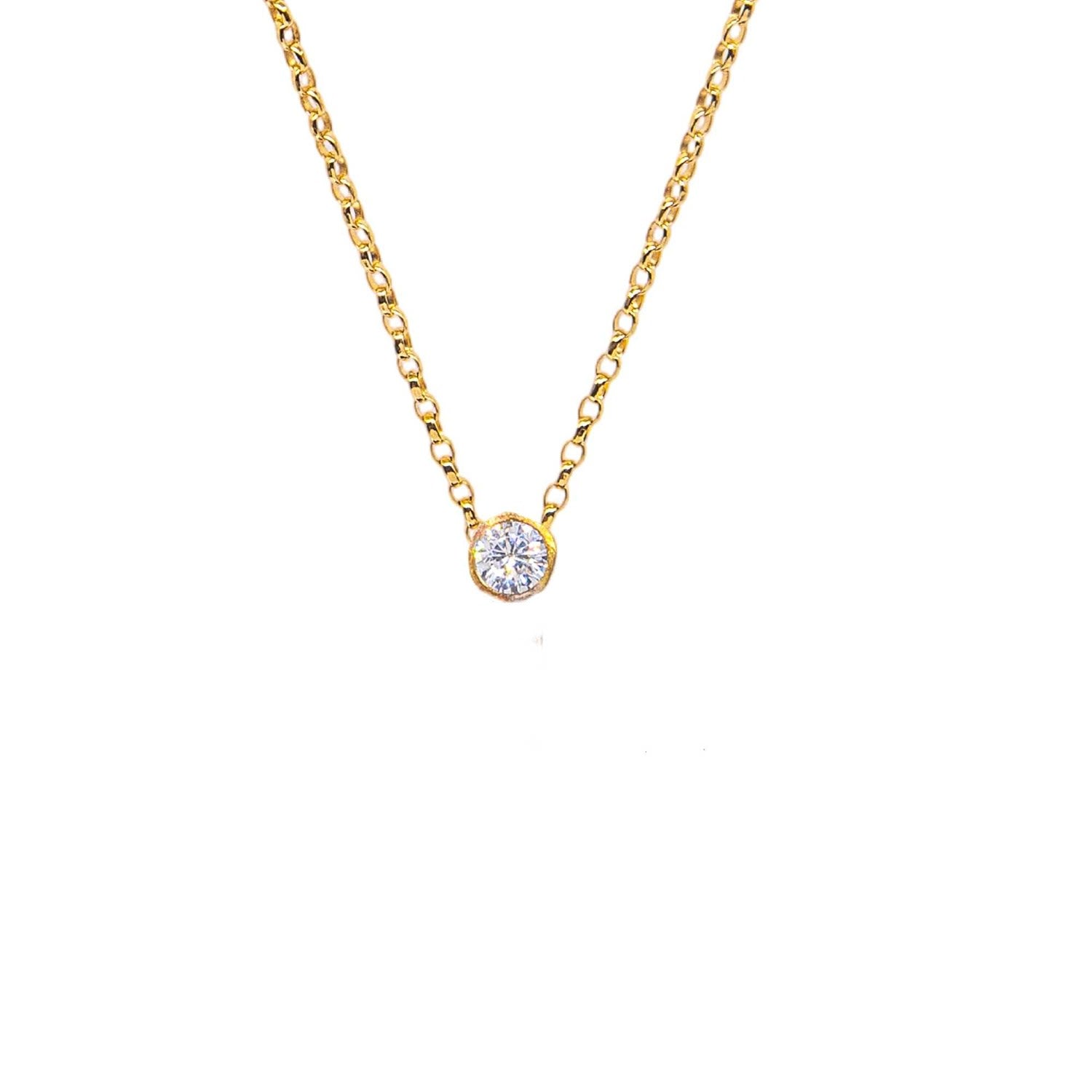 Disco Dot Diamond Solitaire Necklace