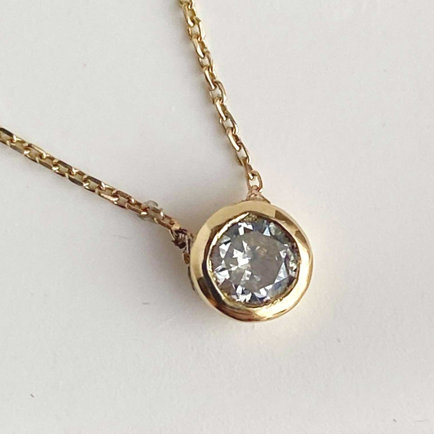 Disco Dot Diamond Solitaire Necklace