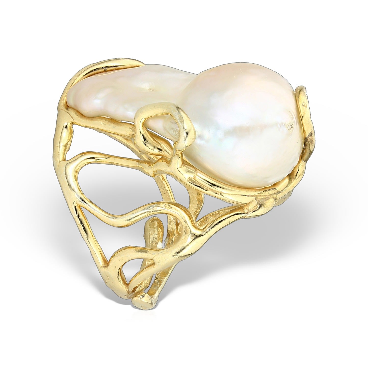 Disorder Baroque Pearl Ring, Gold Vermeil