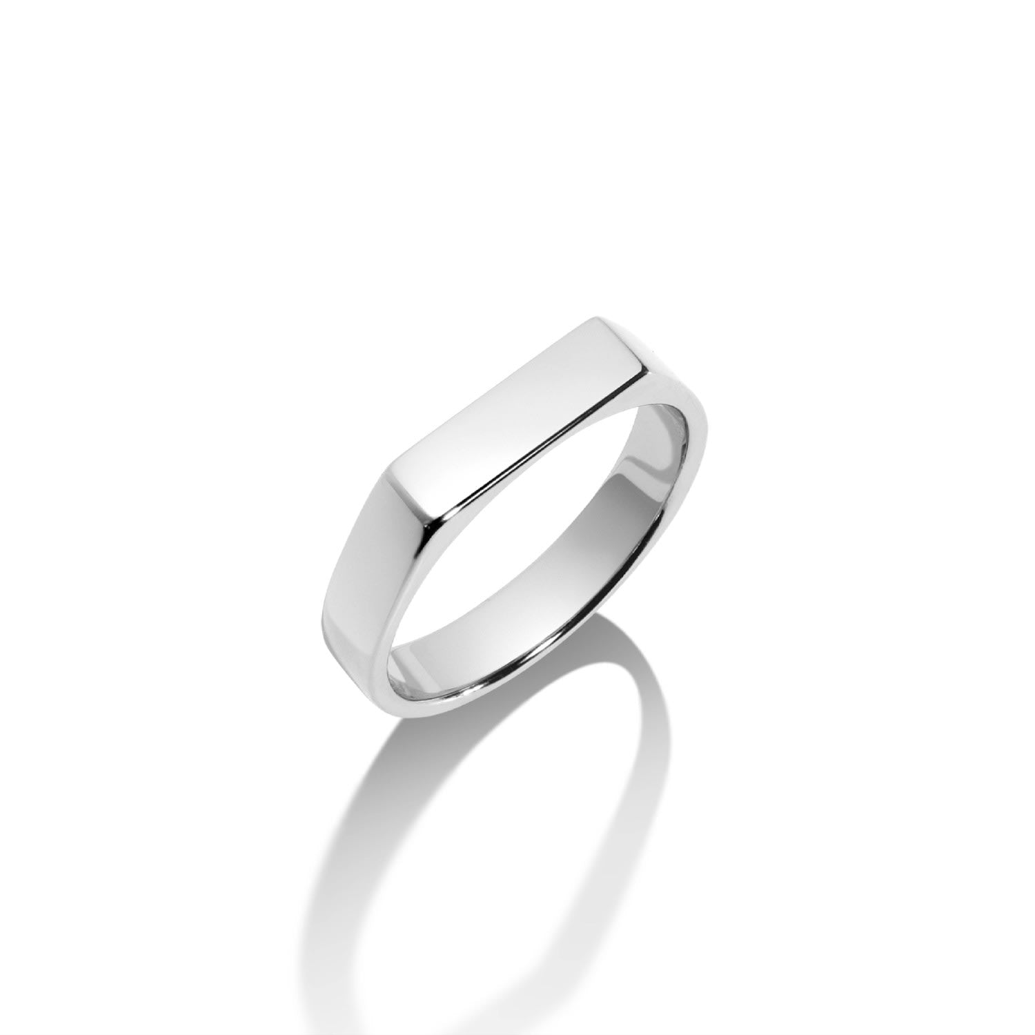 Ditch Your Comfort Zone Ring - Sterling Silver Minimalist Rectangle Signet Ring
