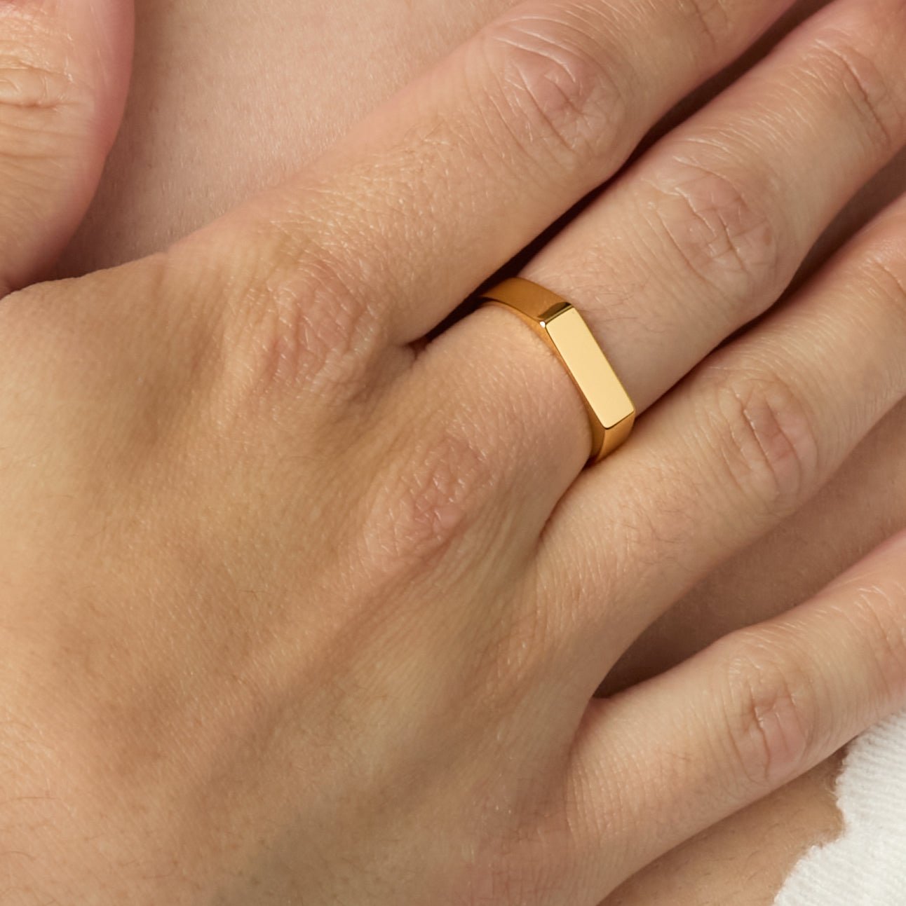 Ditch Your Comfort Zone Ring - 18K Gold Vermeil Minimalist Rectangle Signet Ring