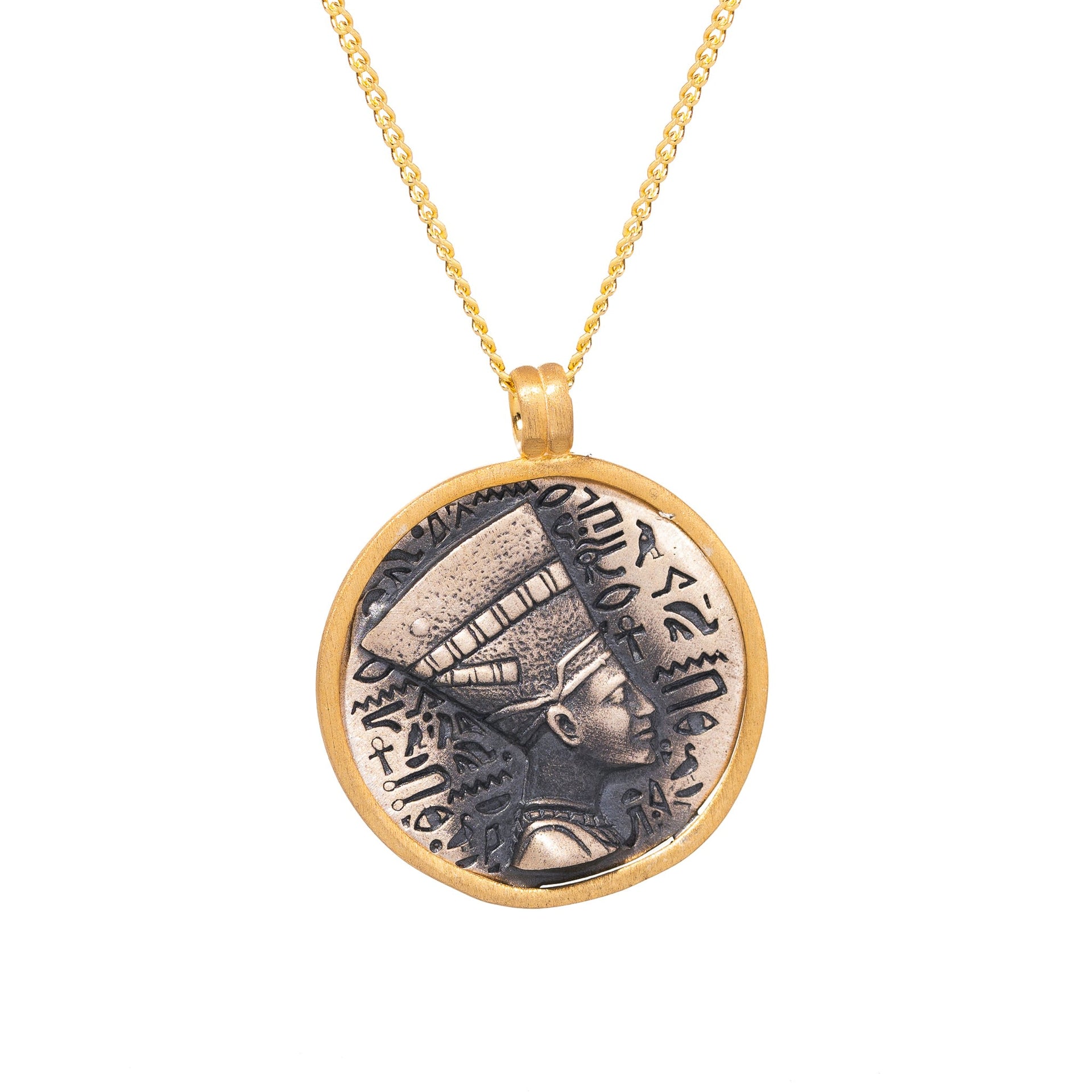 Eternal Grace Nefertiti Gold & Silver Chain Necklace - Gold