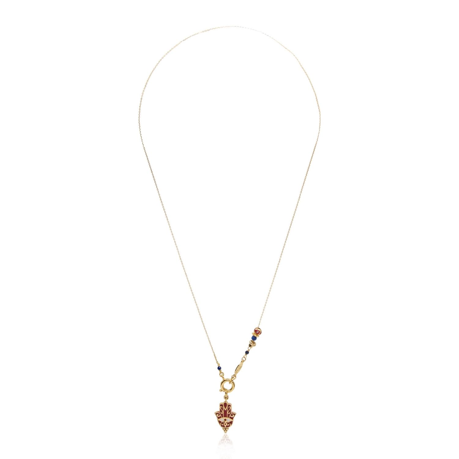 Divine - Red - Hamsa Necklace