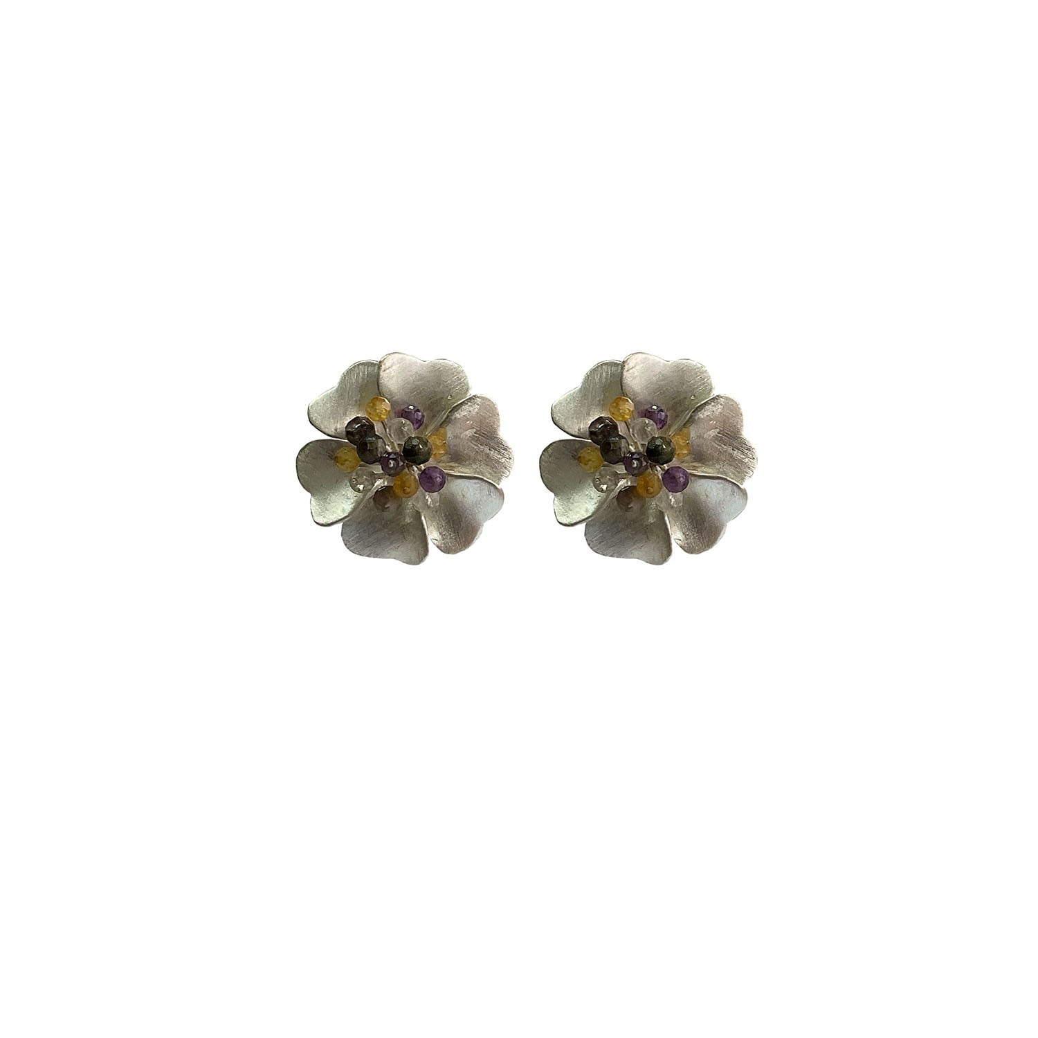 Divinity Bloom Silver Flower Stud Earring