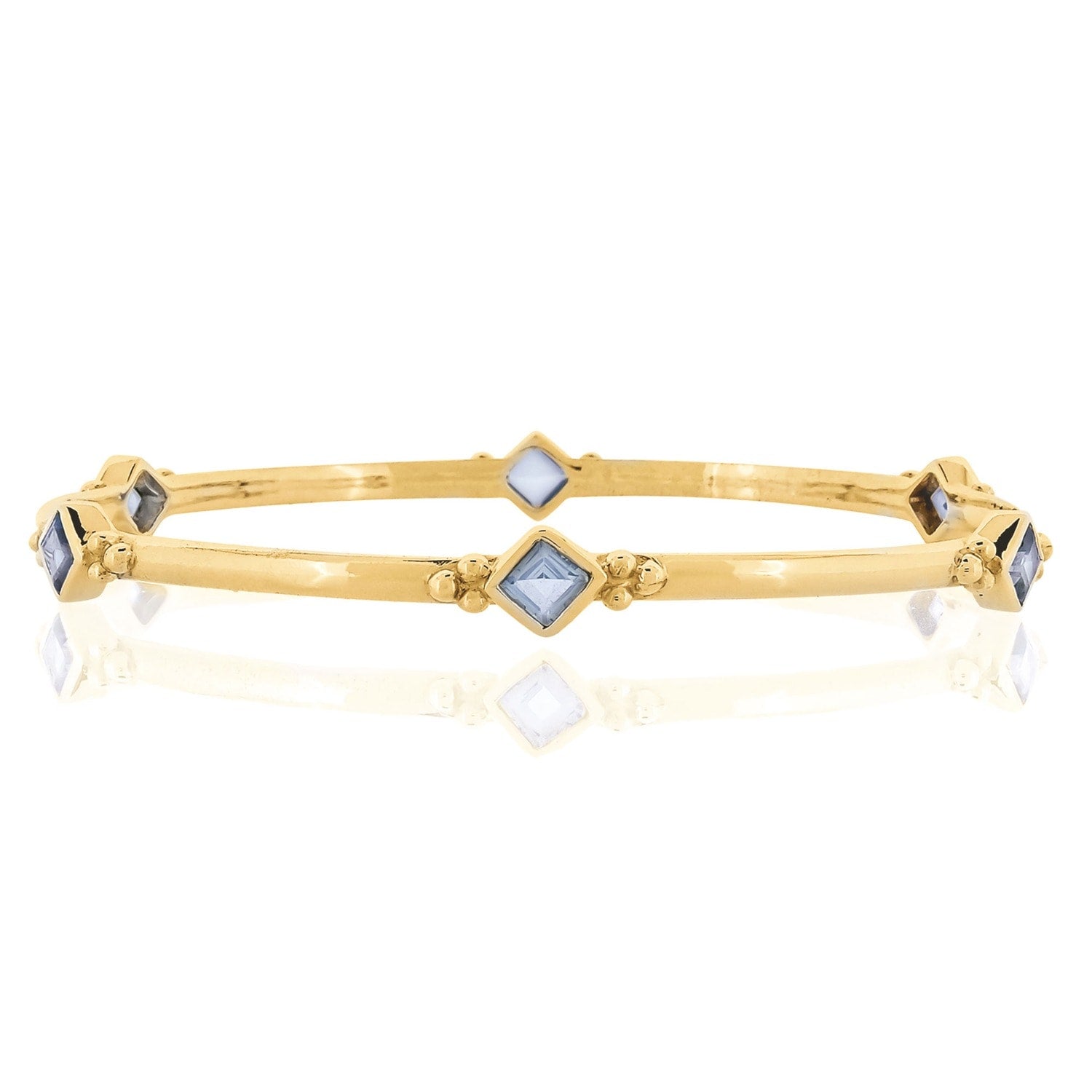 Divinity Princess Gold Vermeil Bangle - Blue Topaz