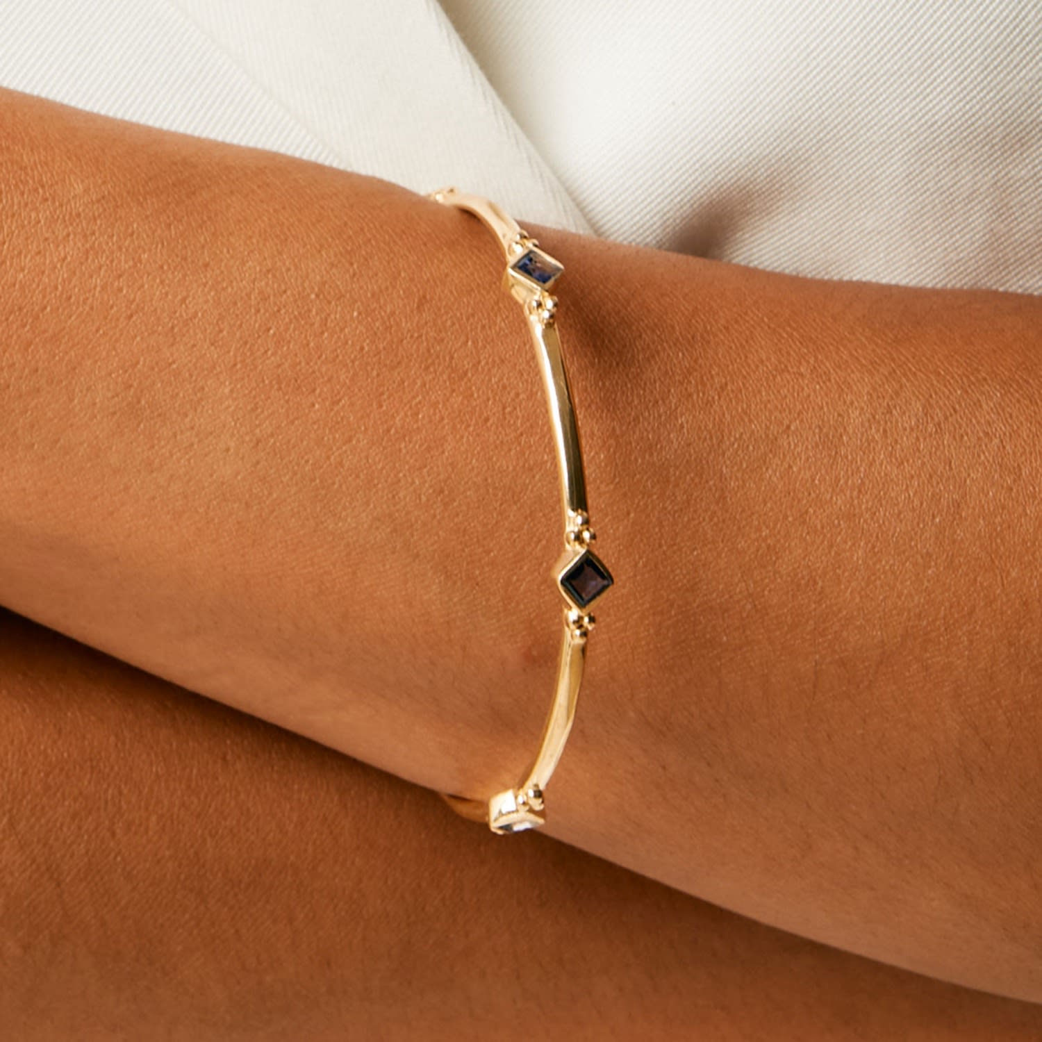 Divinity Princess Gold Vermeil Bangle - Iolite