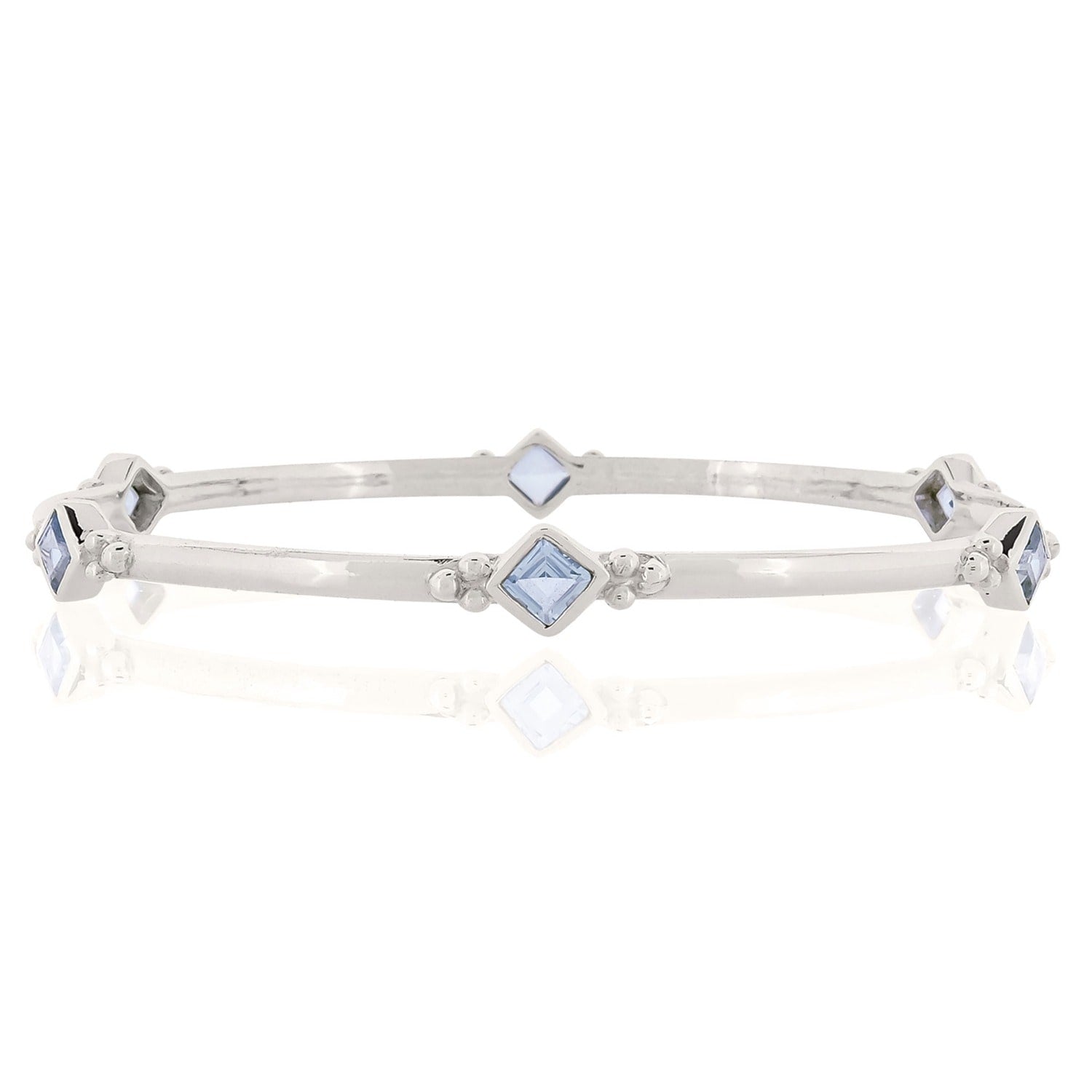 Divinity Princess Silver Bangle - Blue Topaz