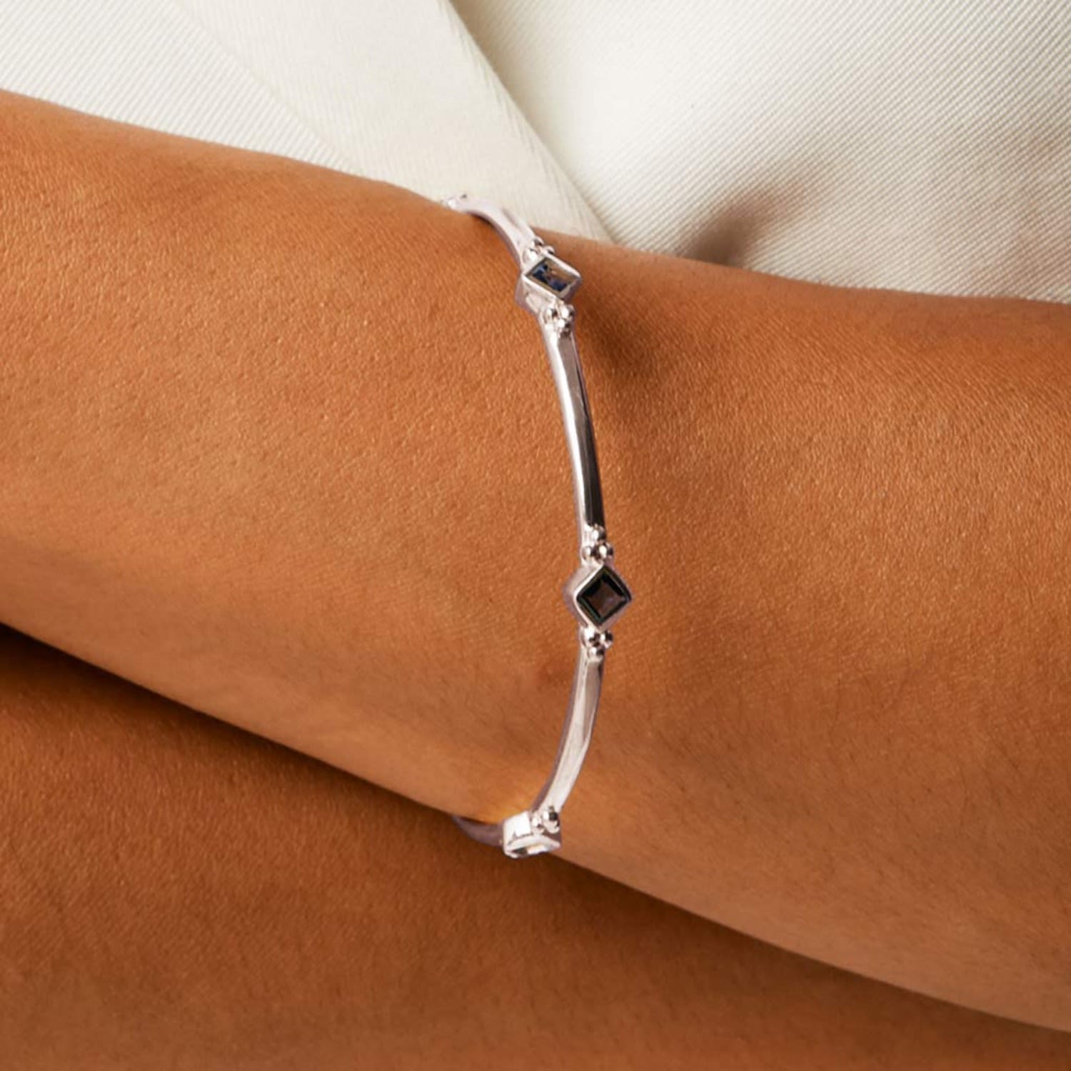 Divinity Princess Silver Bangle - Iolite