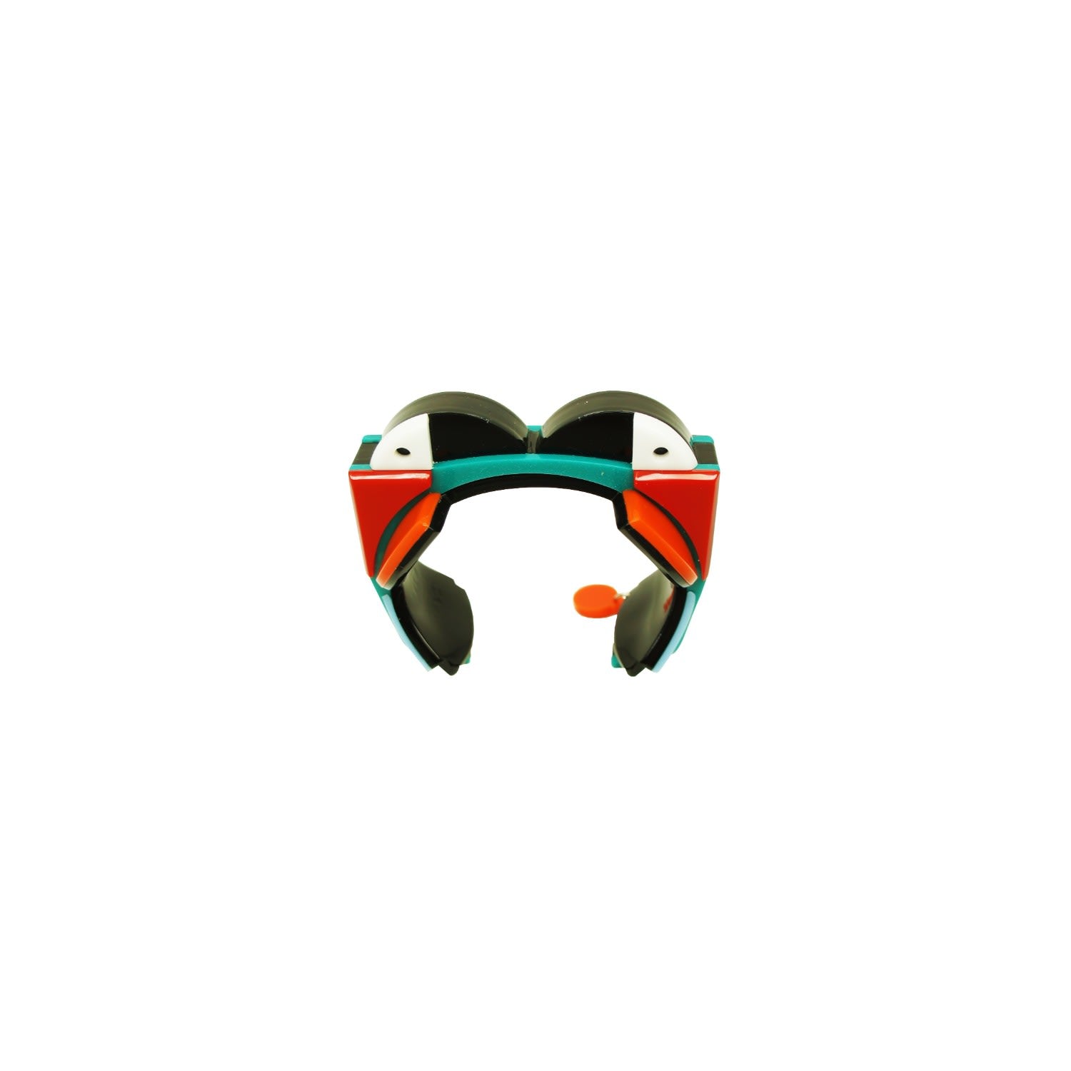 Handmade Acrylic Bracelet Toucans Orange