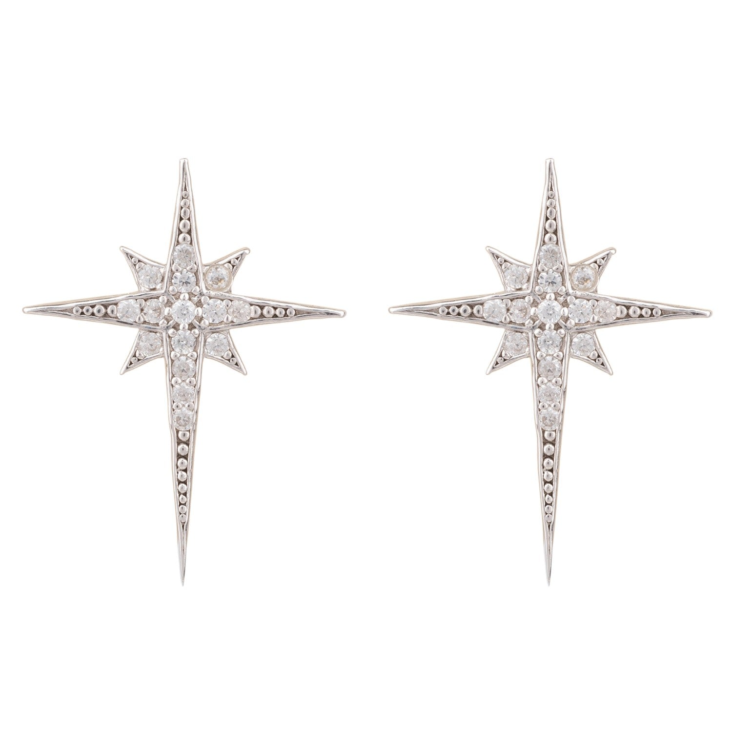 North Star Small Stud Earrings Silver