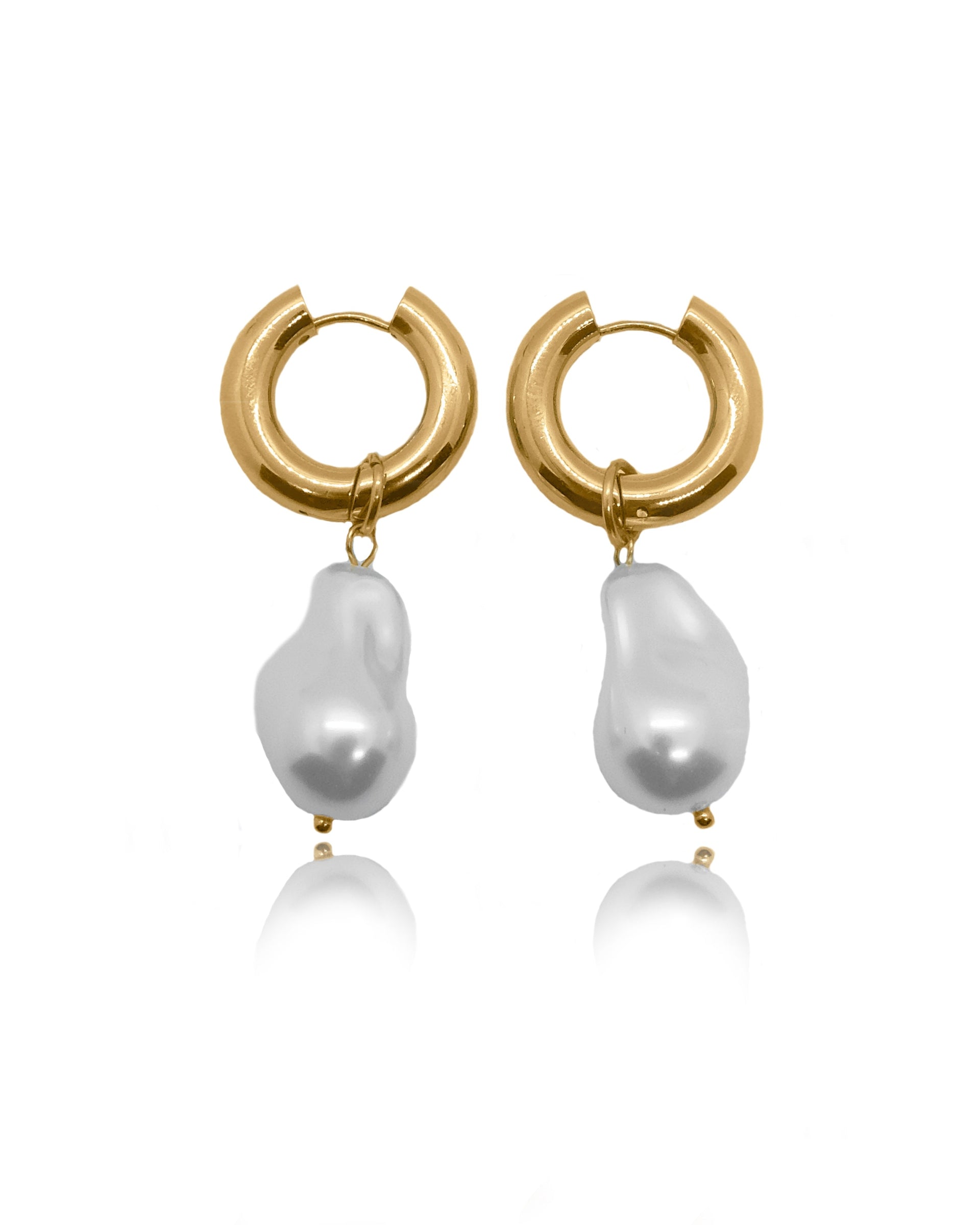 Maya Dangle Drop Faux Baroque Pearl Earrings