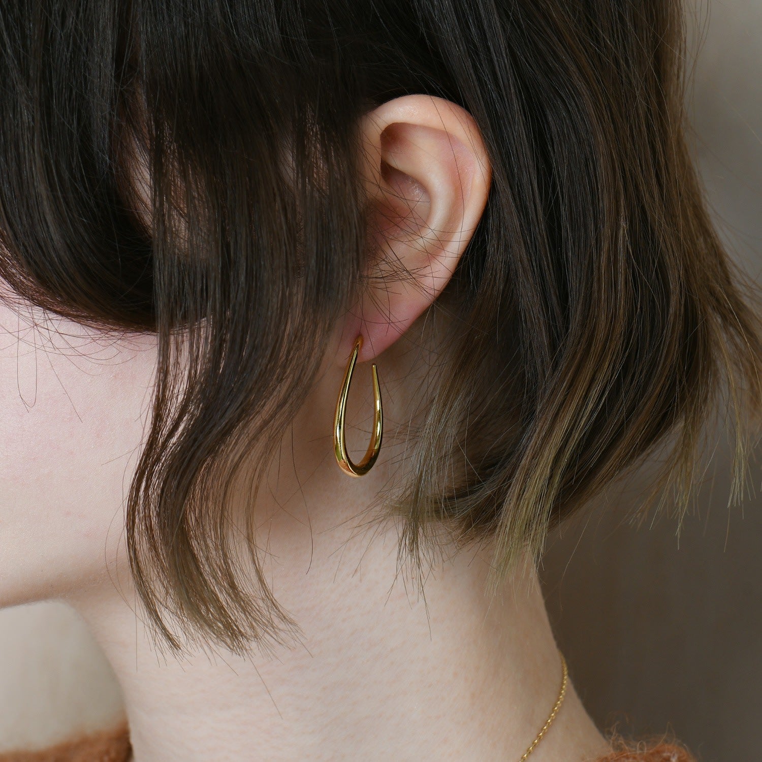 Gold Vermeil Sterling Silver Shiel Hoop Earrings