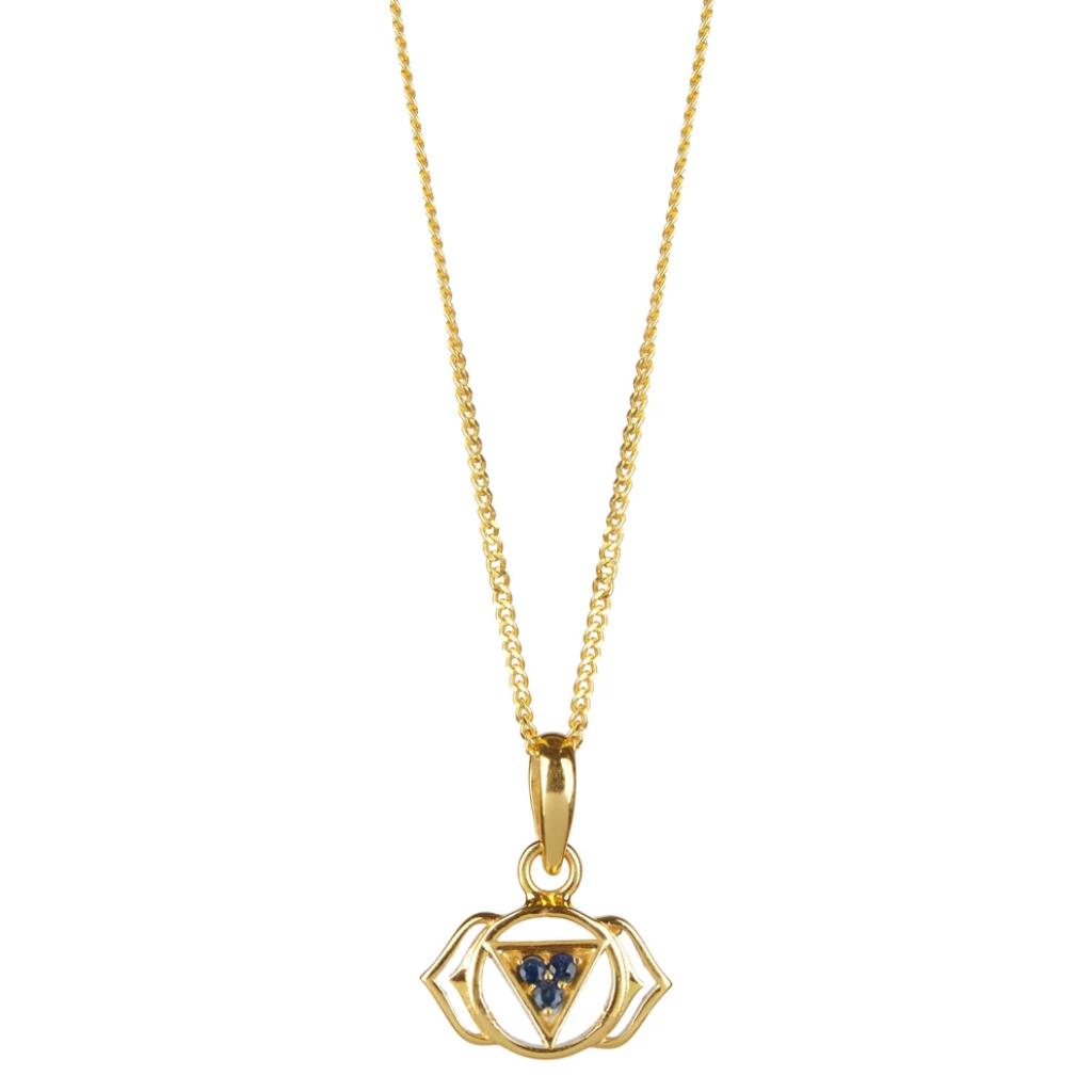 Third Eye Chakra Gold Vermeil Necklace - Sapphire