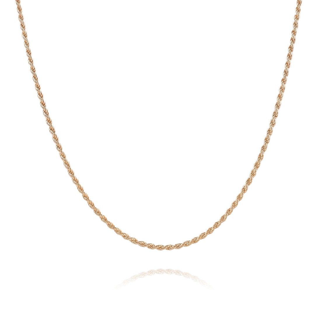 Sterling Silver Rope Chain Necklace - Rose Gold
