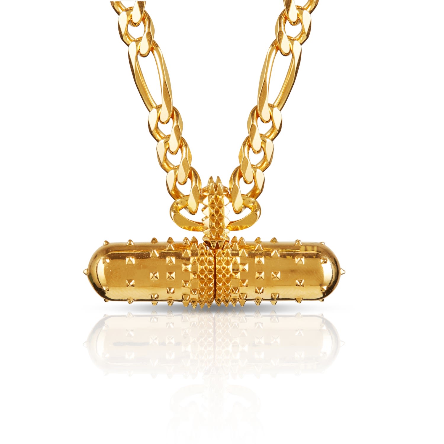 D Bar Necklace Gold