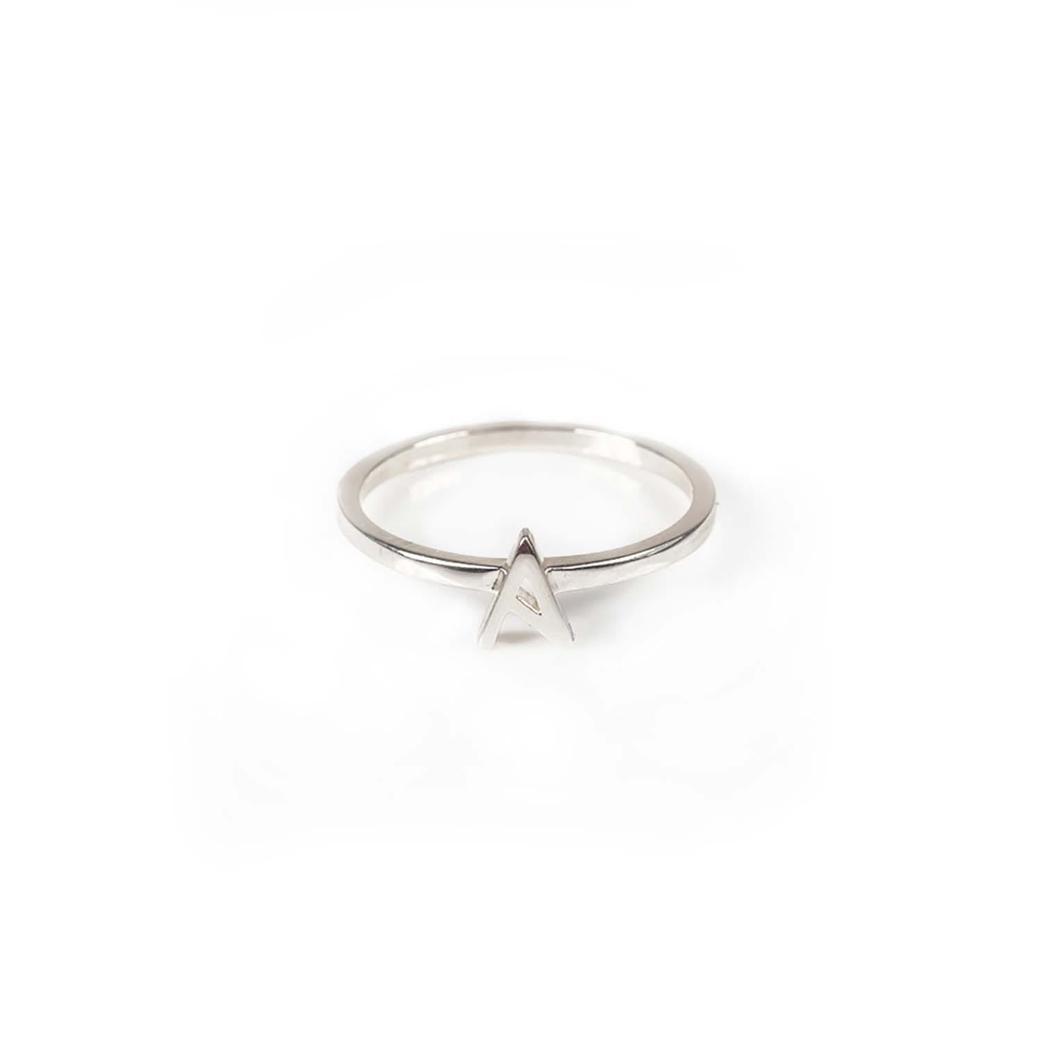 Alphabet Stacker Ring - Silver