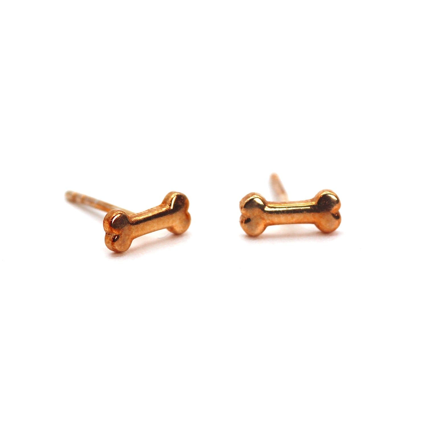 Dog Bone Rose Gold Vermeil Earrings