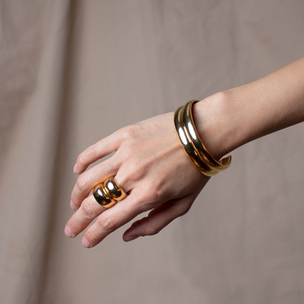 Dome Ring Gold Minimal Modern Chunky Statement Bold Everyday Staple Ring