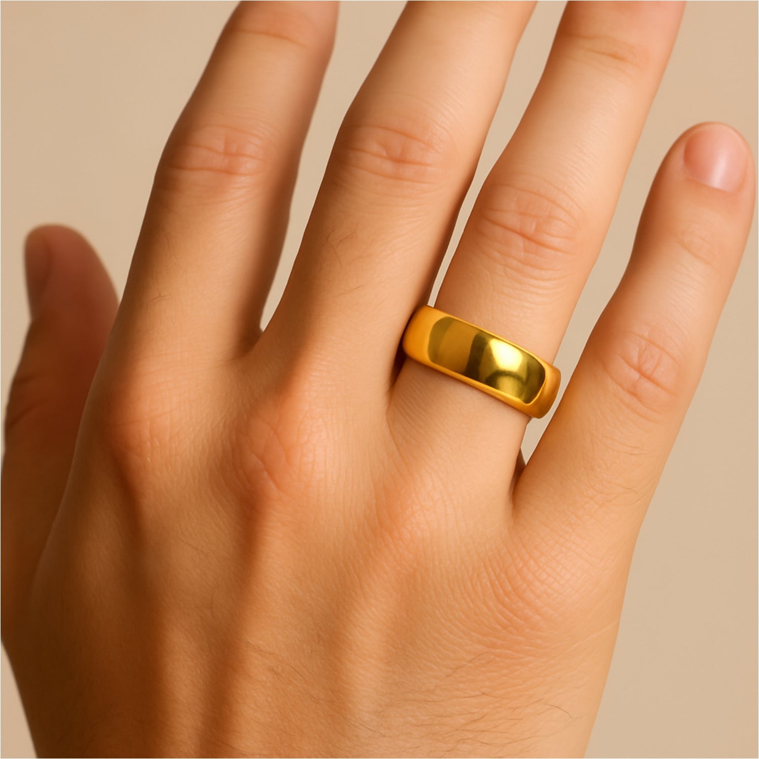 Domed Sterling Silver Band For Women's With Gold Plating: Pure And Refined