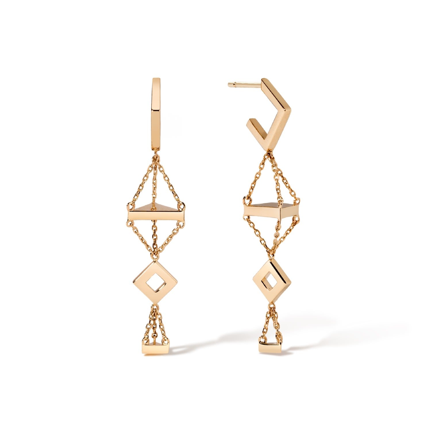 Don't Stop Me Now Earrings - Solid 14K Gold Chandelier Chain Statement Earrings