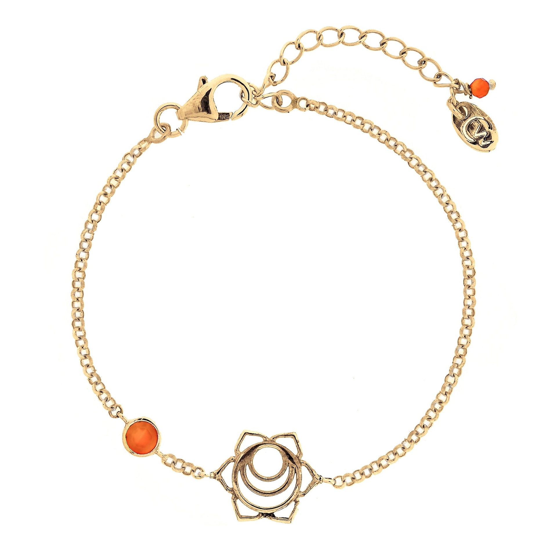 Sacral Chakra Gold Vermeil Bracelet - Carnelian