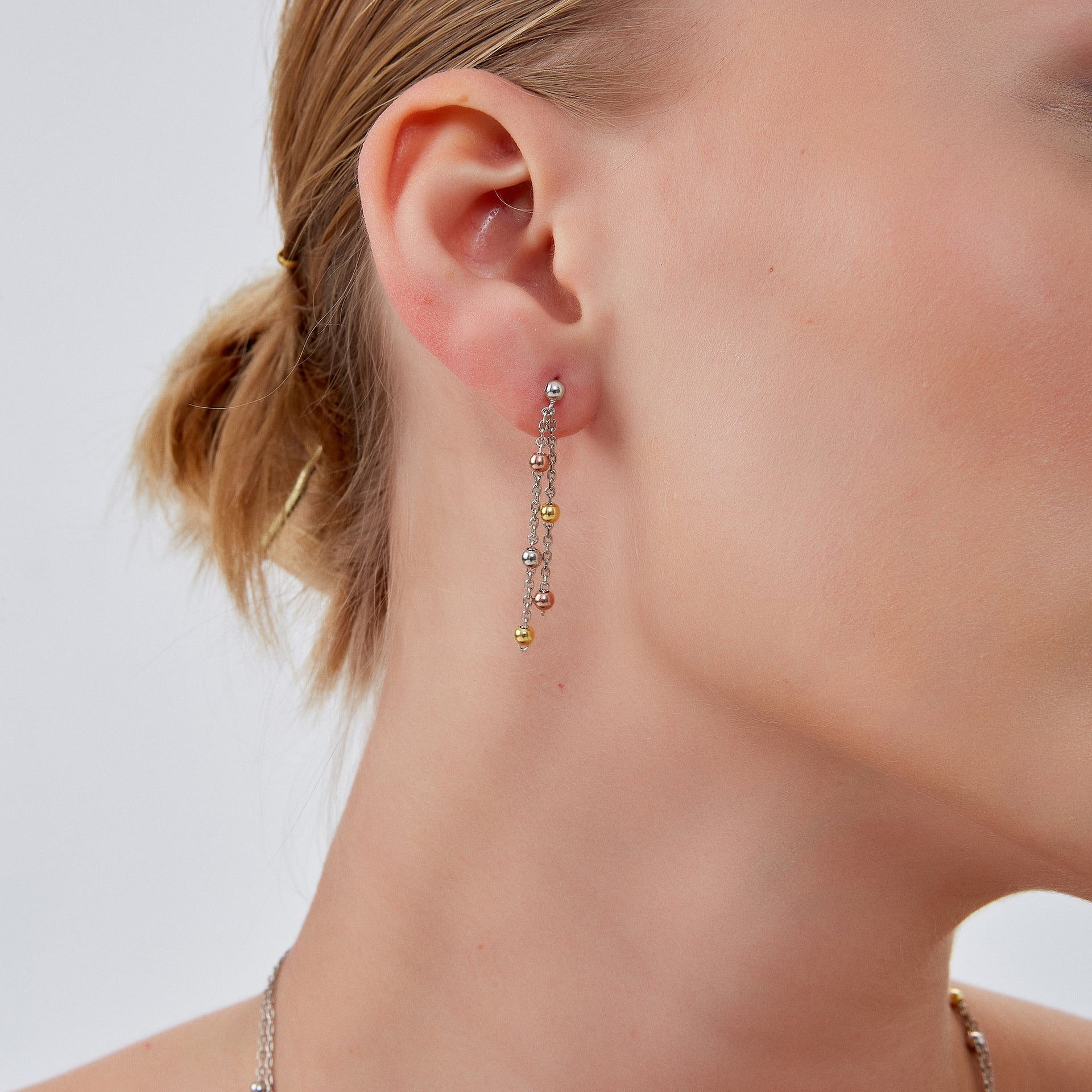 Dorica Sterling Silver Multi Bead Drop Earring - Multicolor