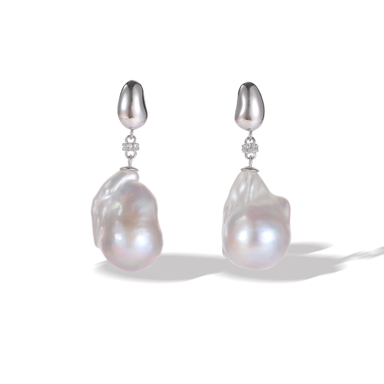 Doris Sterling Silver Natural Baroque Pearl Drop Earrings