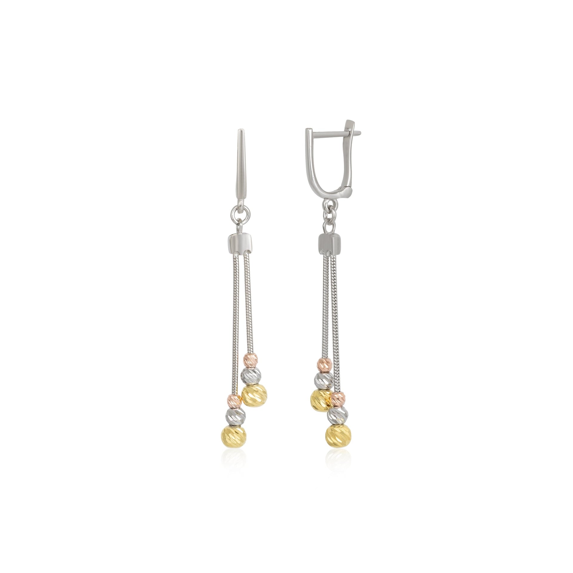 Dorissa Sterling Silver Drop Earring Multicolour Beads - Silver