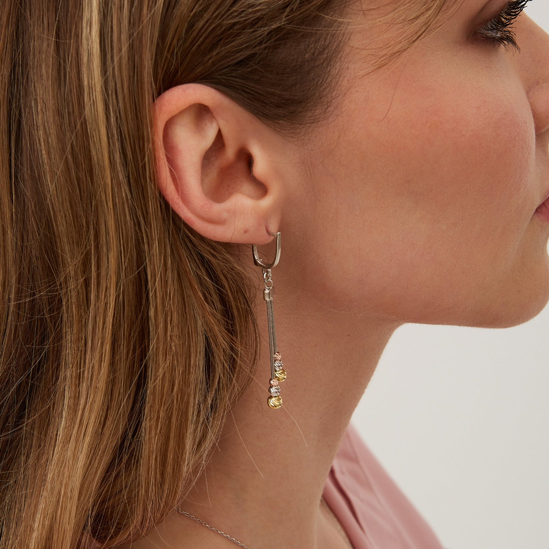 Dorissa Sterling Silver Drop Earring Multicolour Beads - Silver