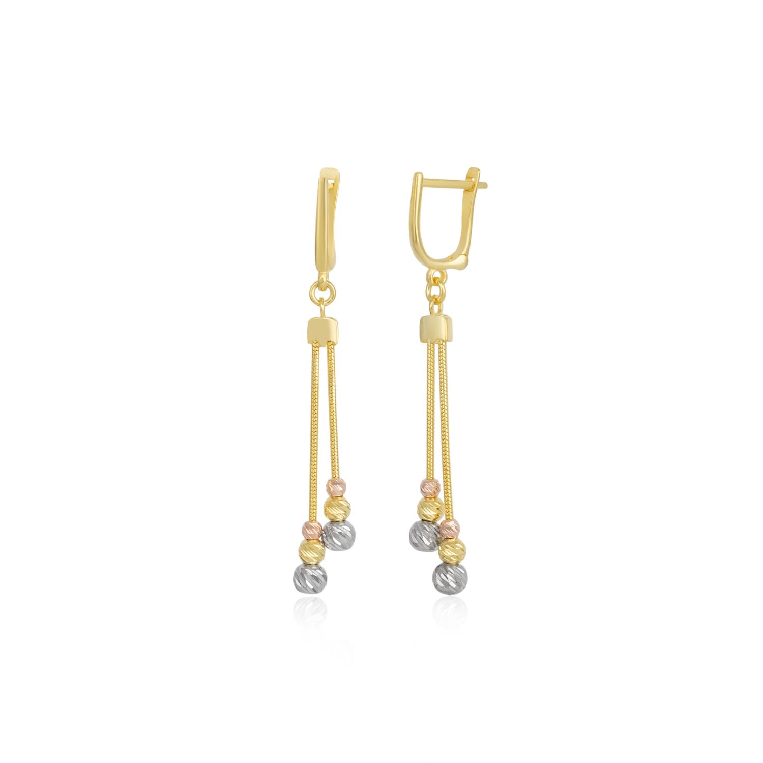 Dorissa Sterling Silver Drop Earring Multicolour Beads - Gold