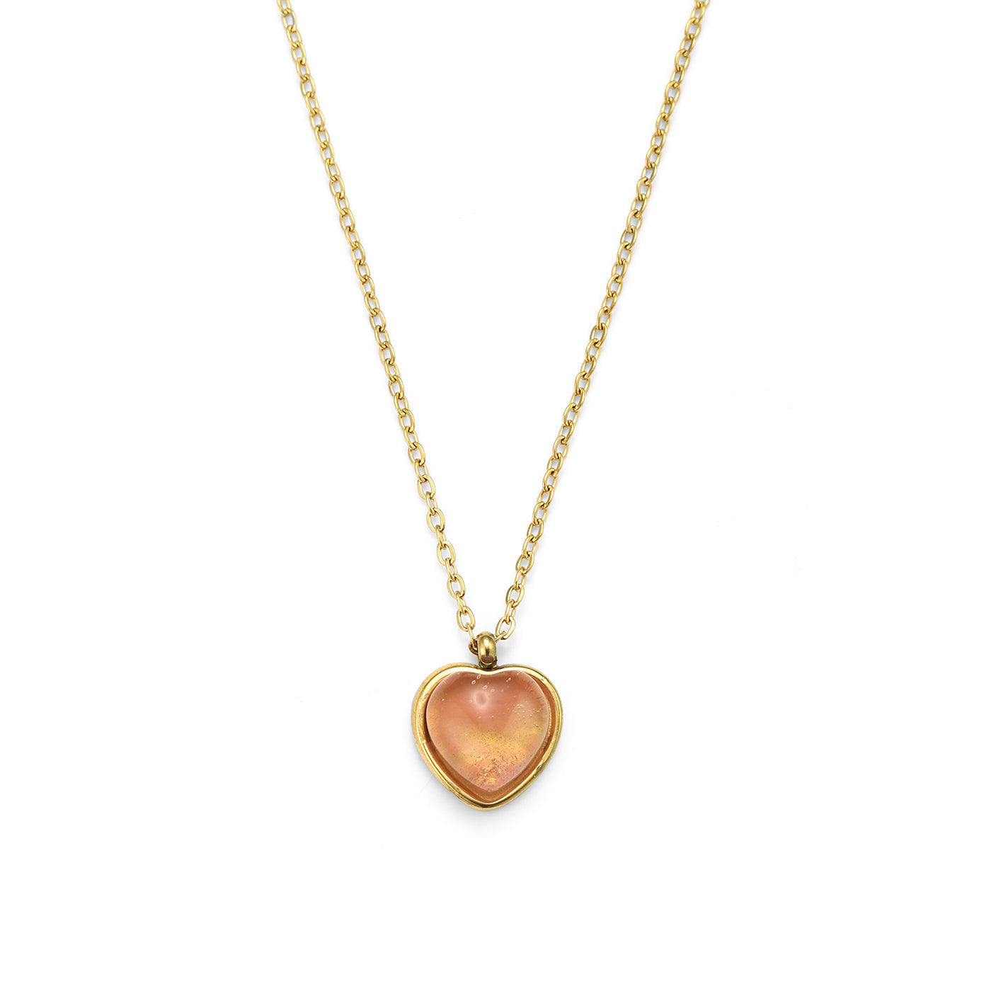 Dorotea - Gemstone Heart Necklace Stainless Steel