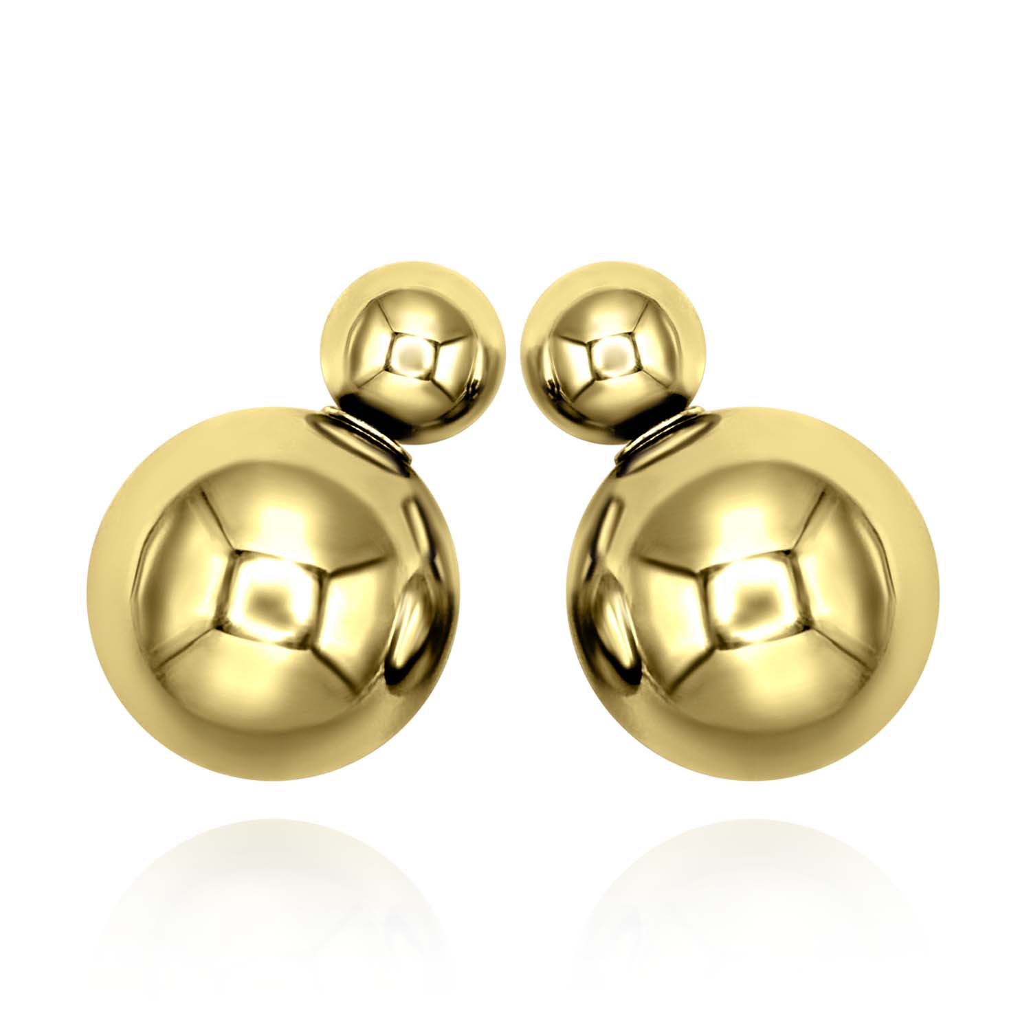 Double Ball Gold Plated Resin Earrings