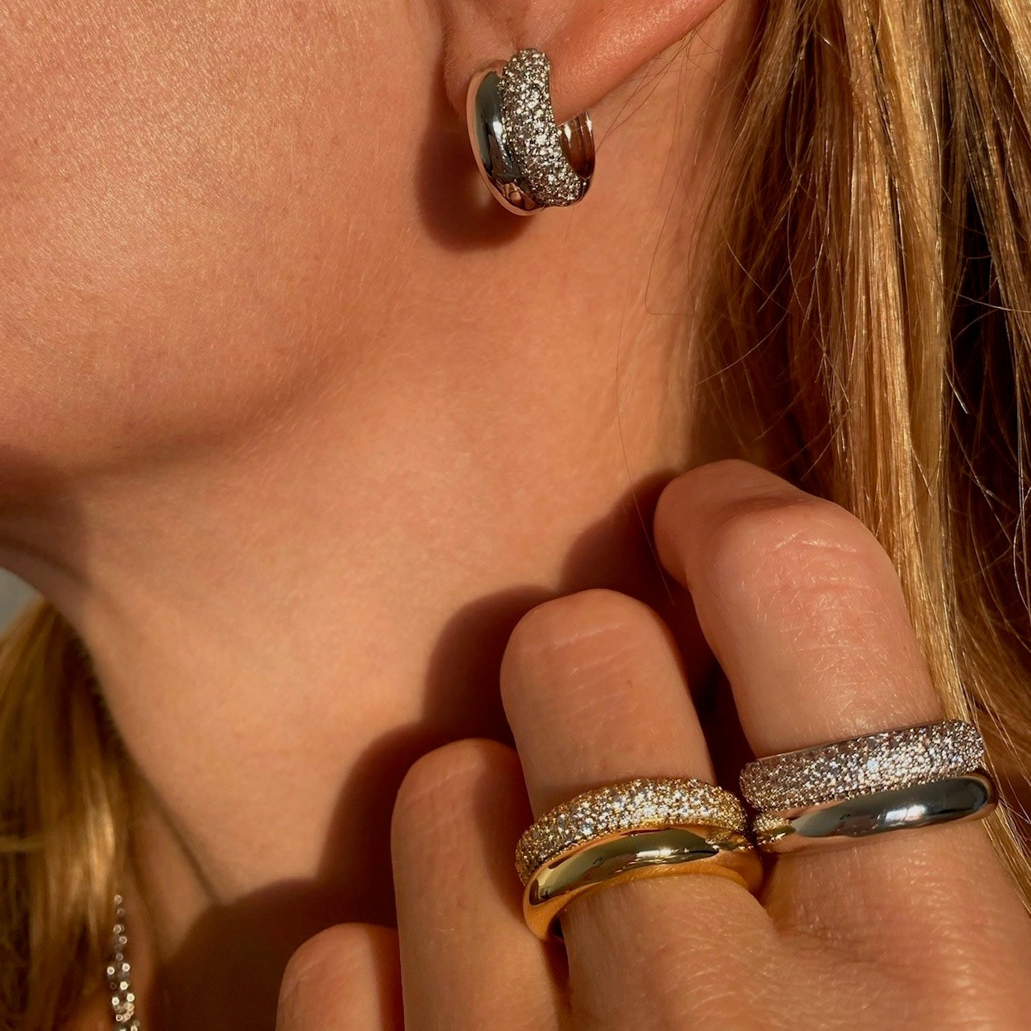 Double Donut Huggies- Sterling Silver