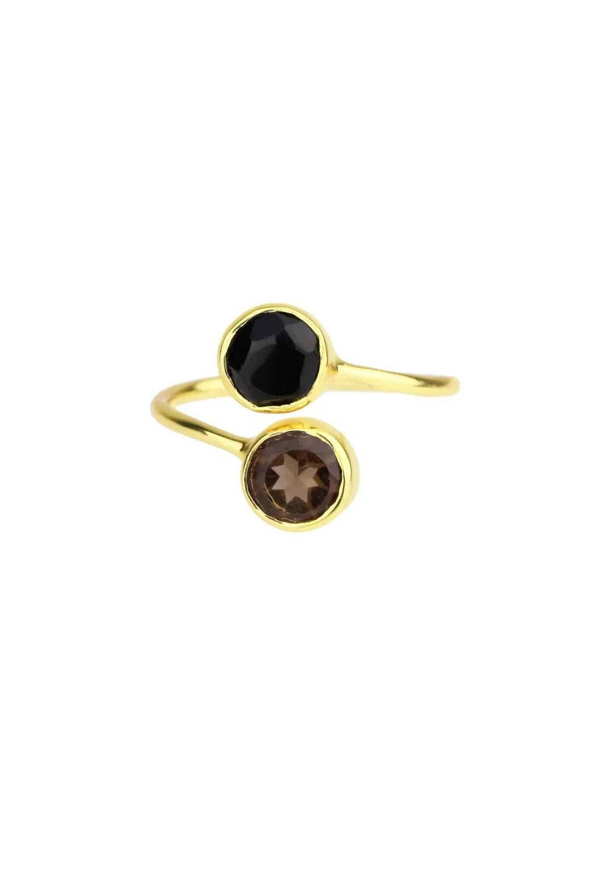 Double Gemstone Black Ring