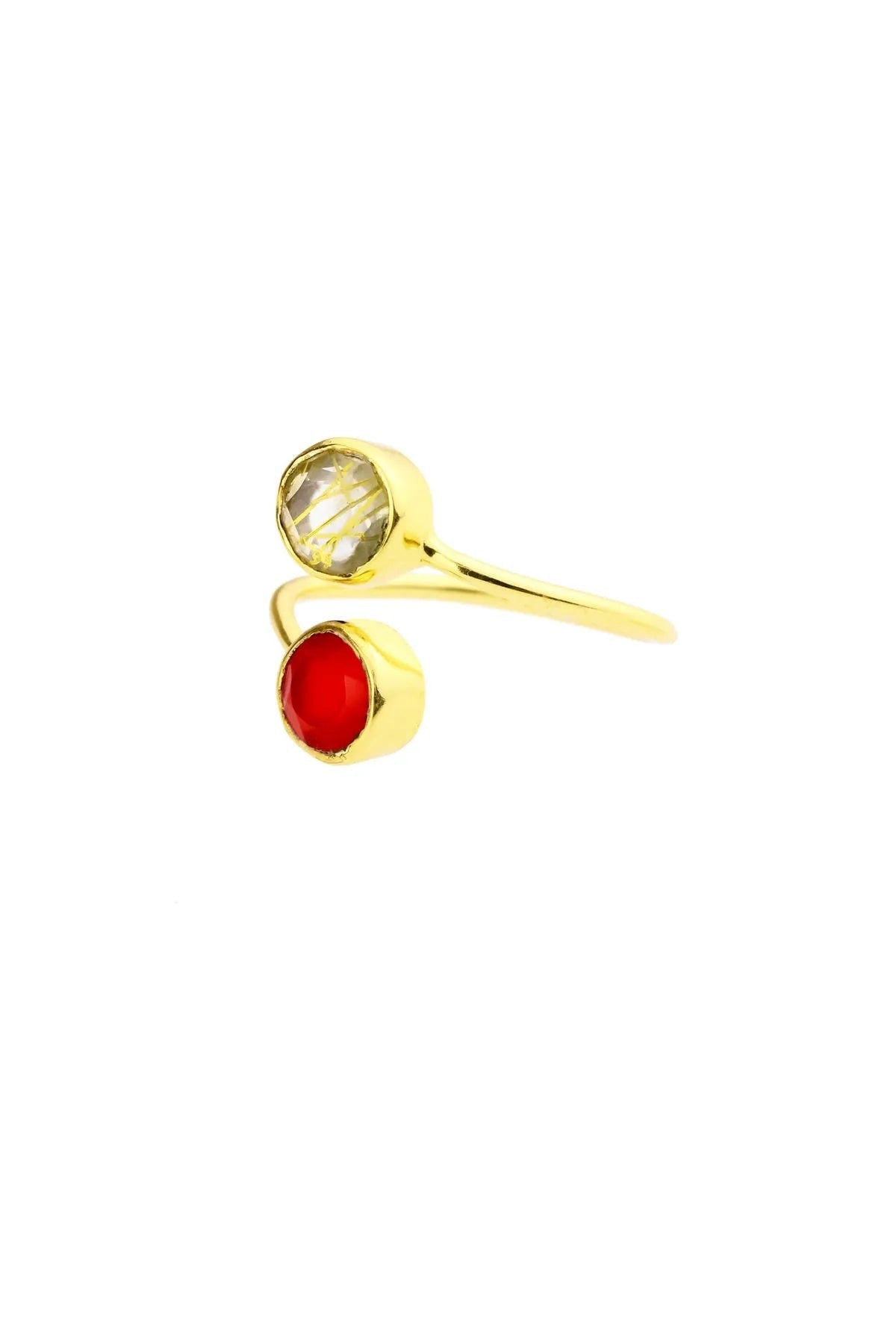 Double Gemstone Red Ring