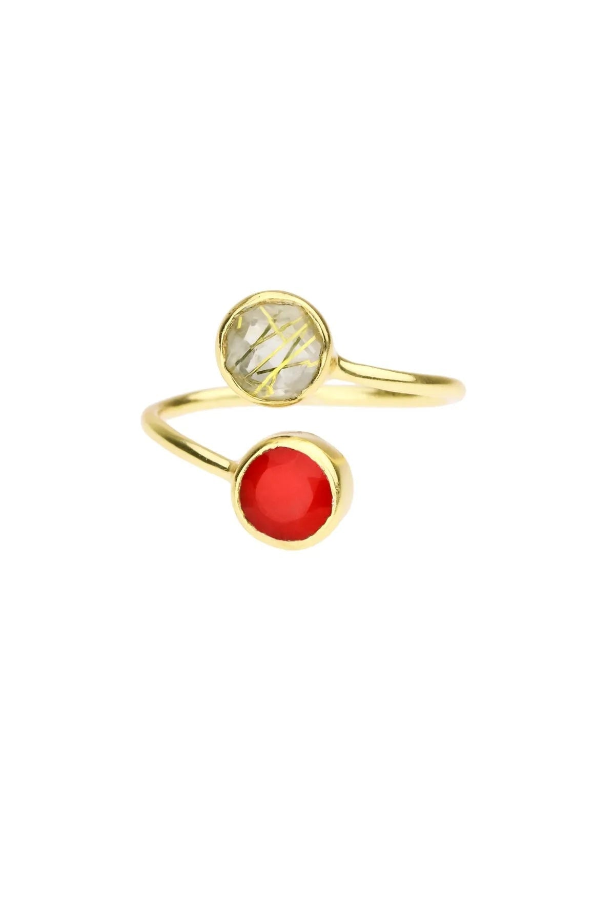 Double Gemstone Red Ring