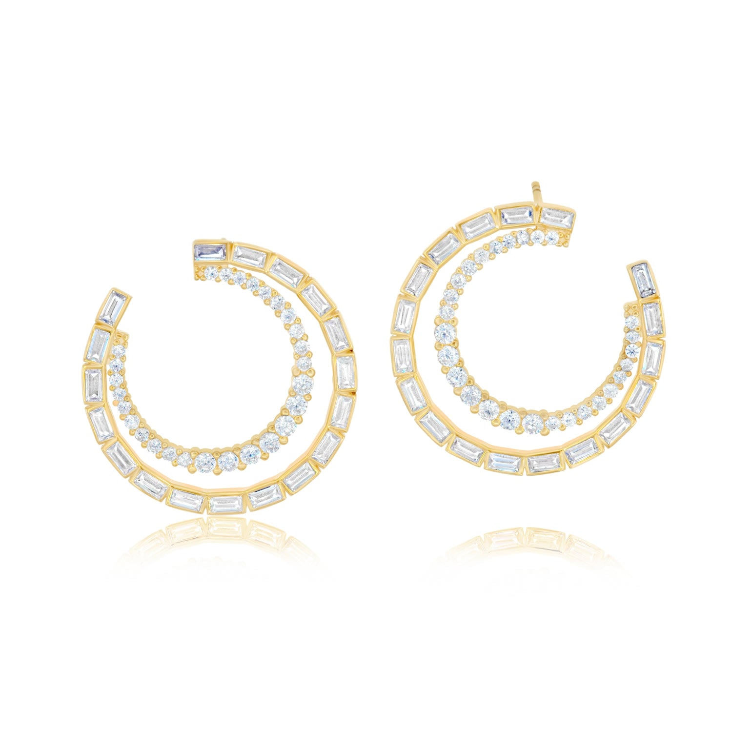 Double Hoop Earrings - Gold