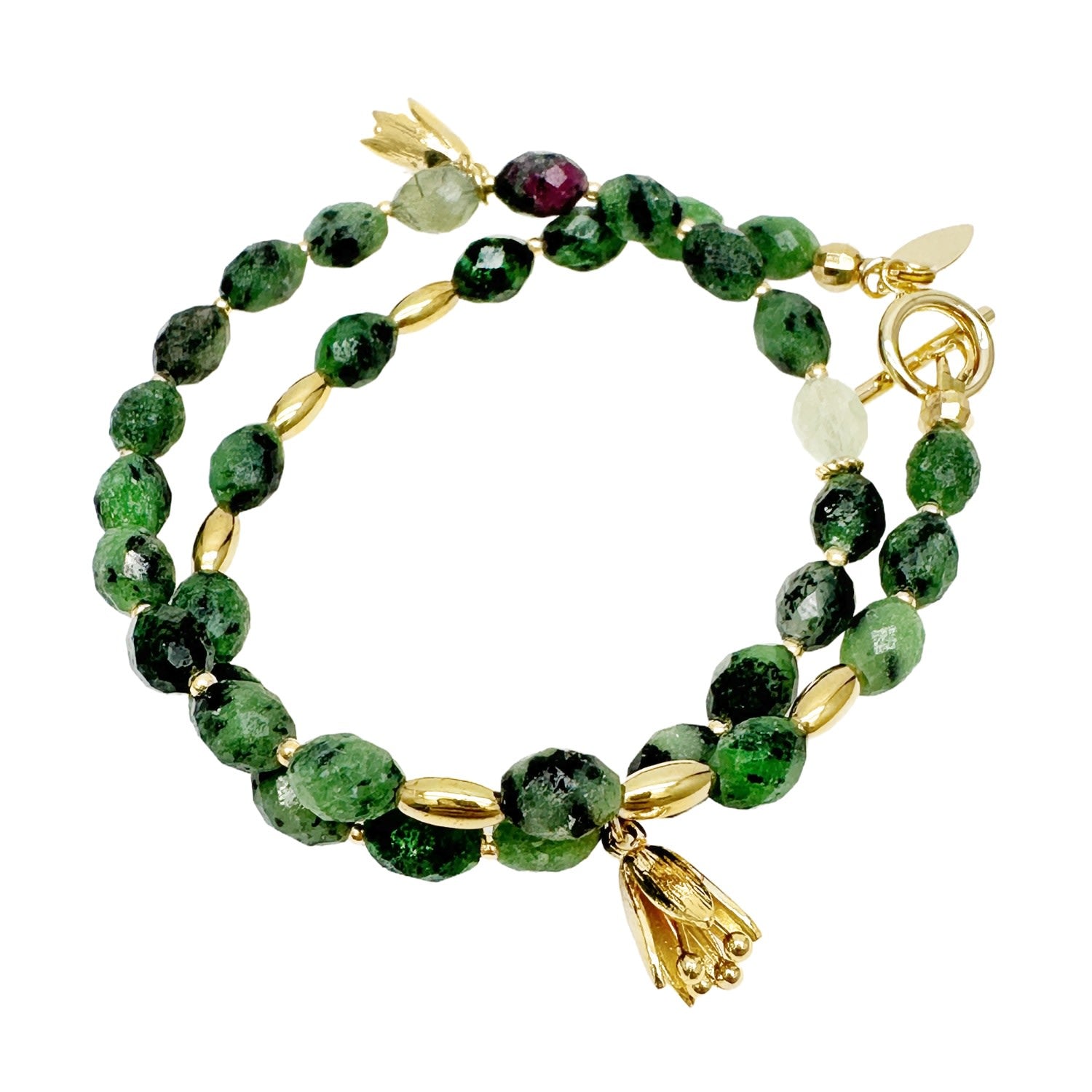Double Layers Green Gemstone Bracelet Or Choker
