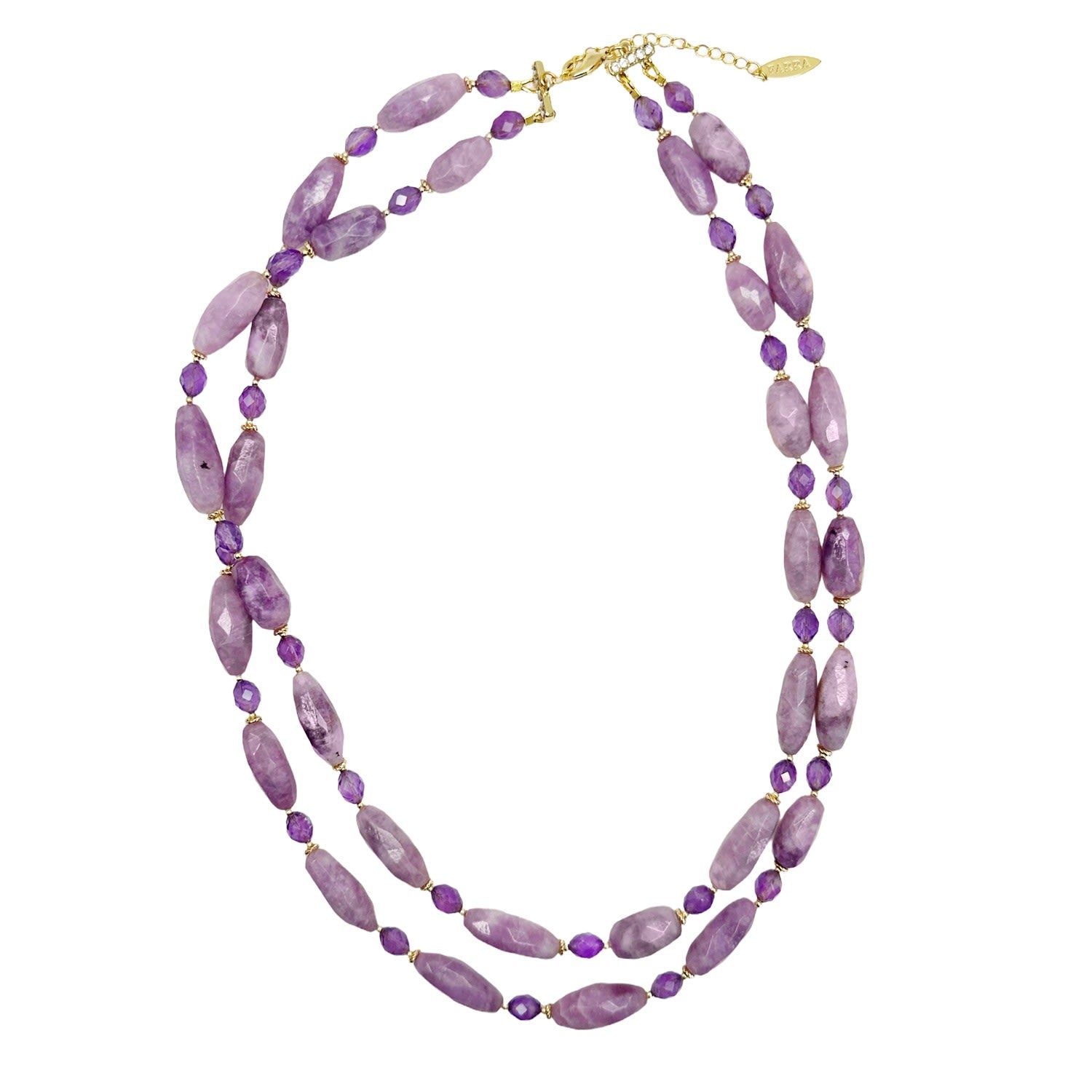 Double Layers Purple Gemstone Necklace