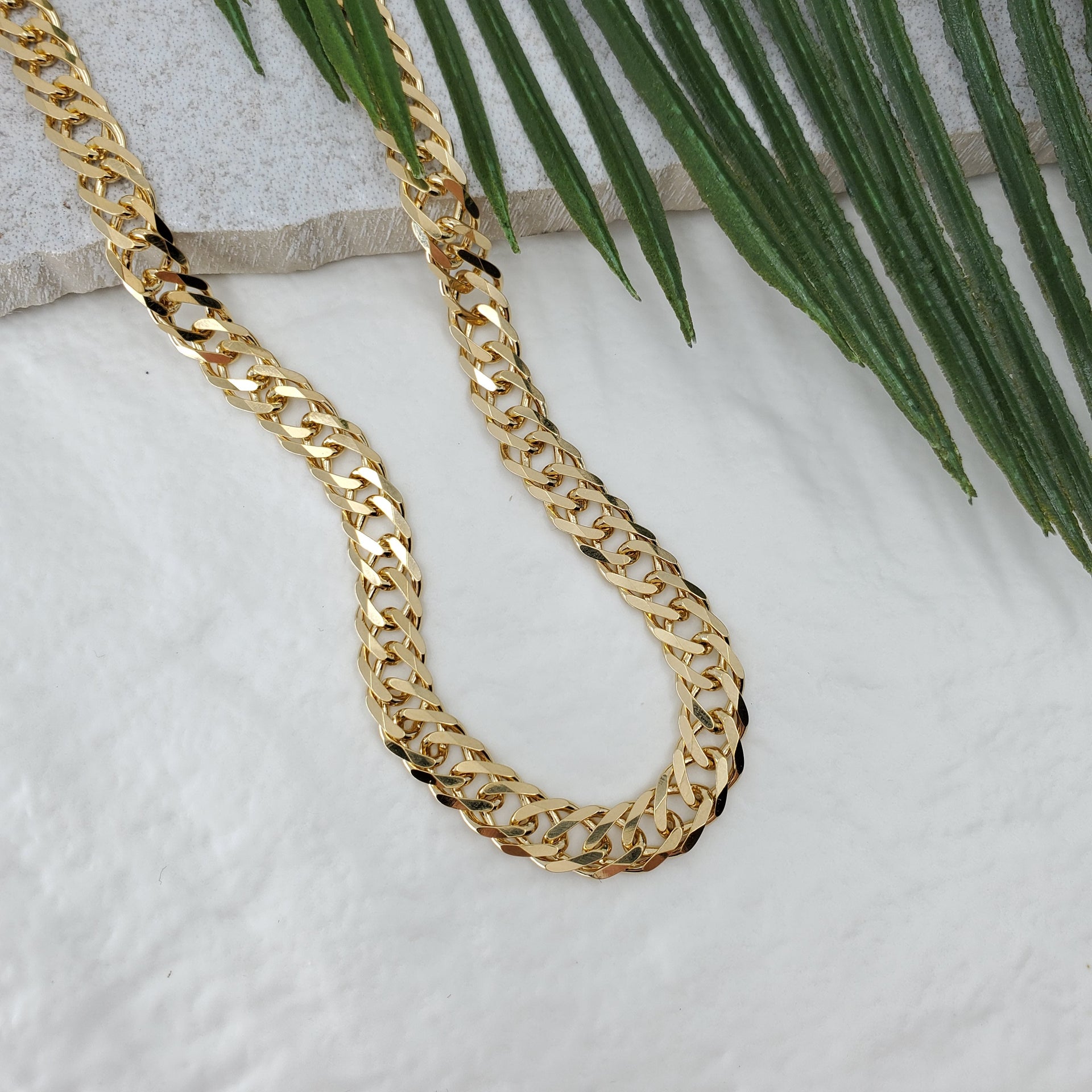 Double Link Chain Necklace - Gold