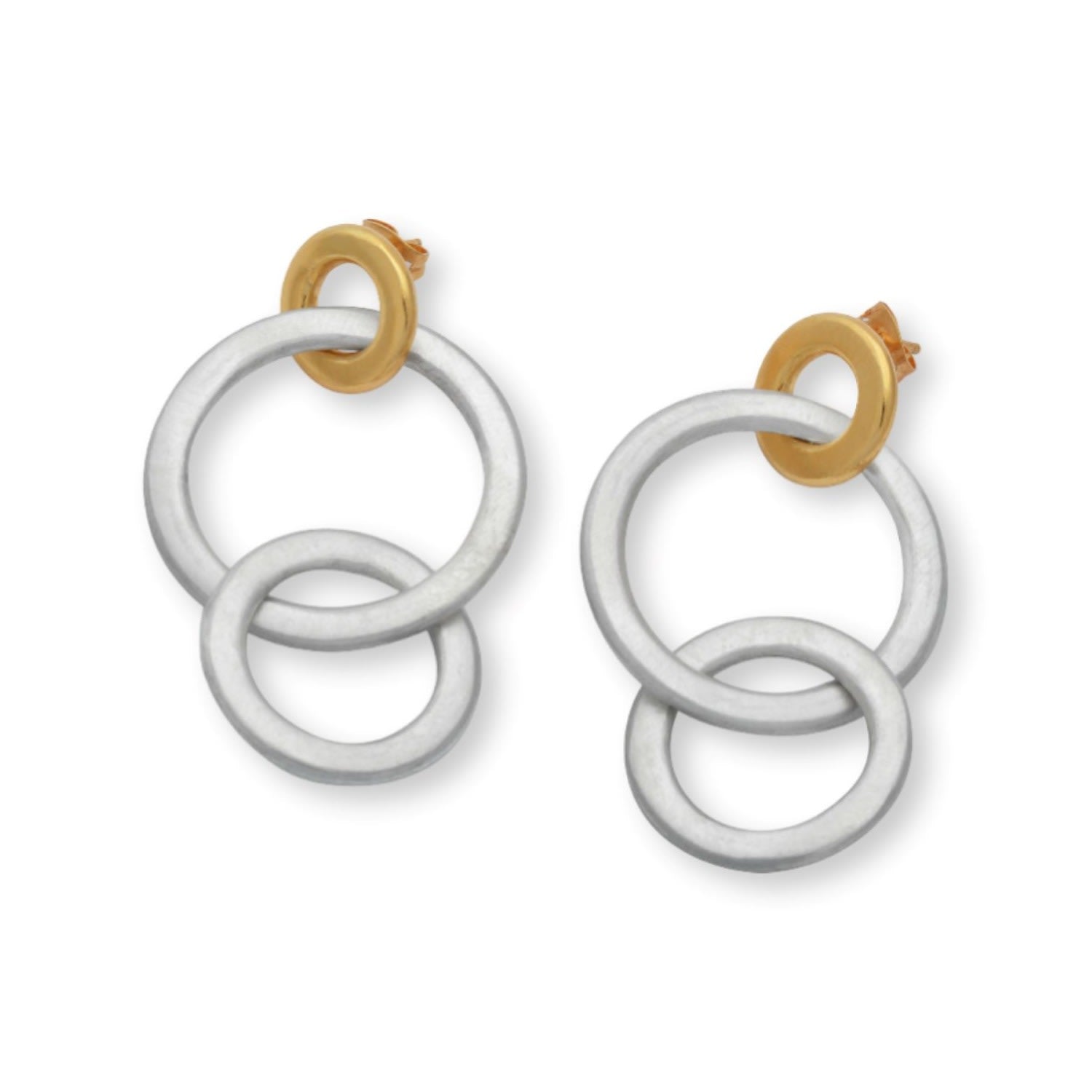 Triple Lock Circle Drop Earrings
