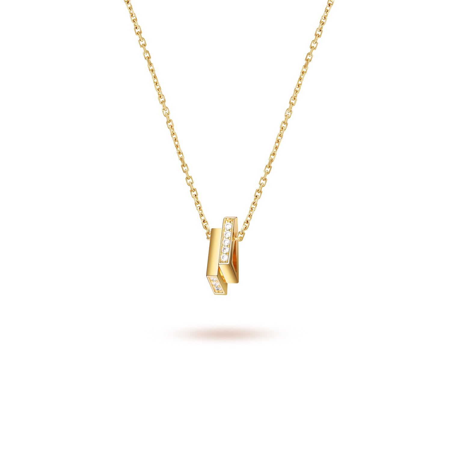 Double Mini Triangle Necklace - Gold