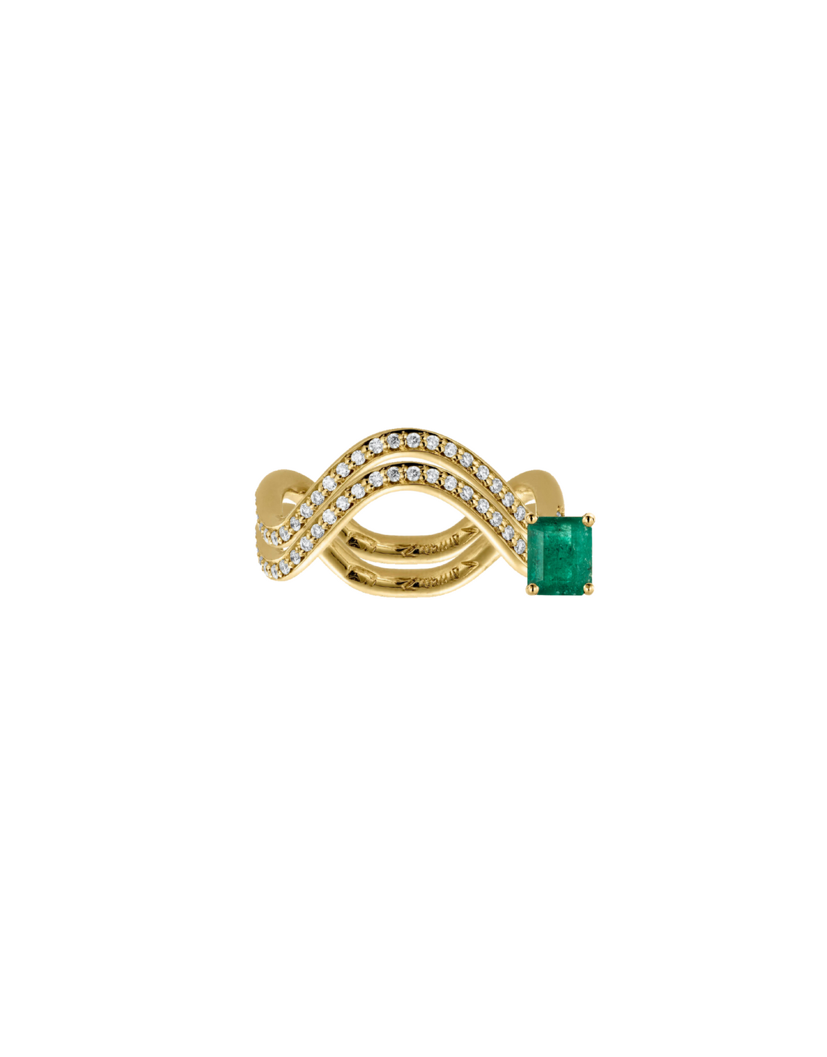 DOUBLE PAVÉ PETITE COMETE STONE RING